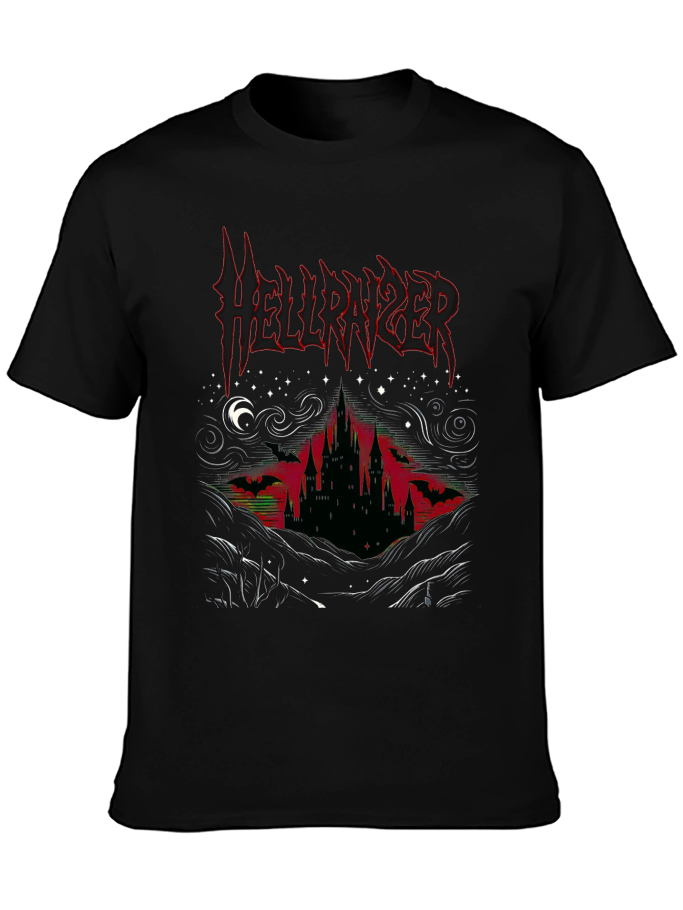 Hellraiser Castle Graphic Tee - Black Metal Style