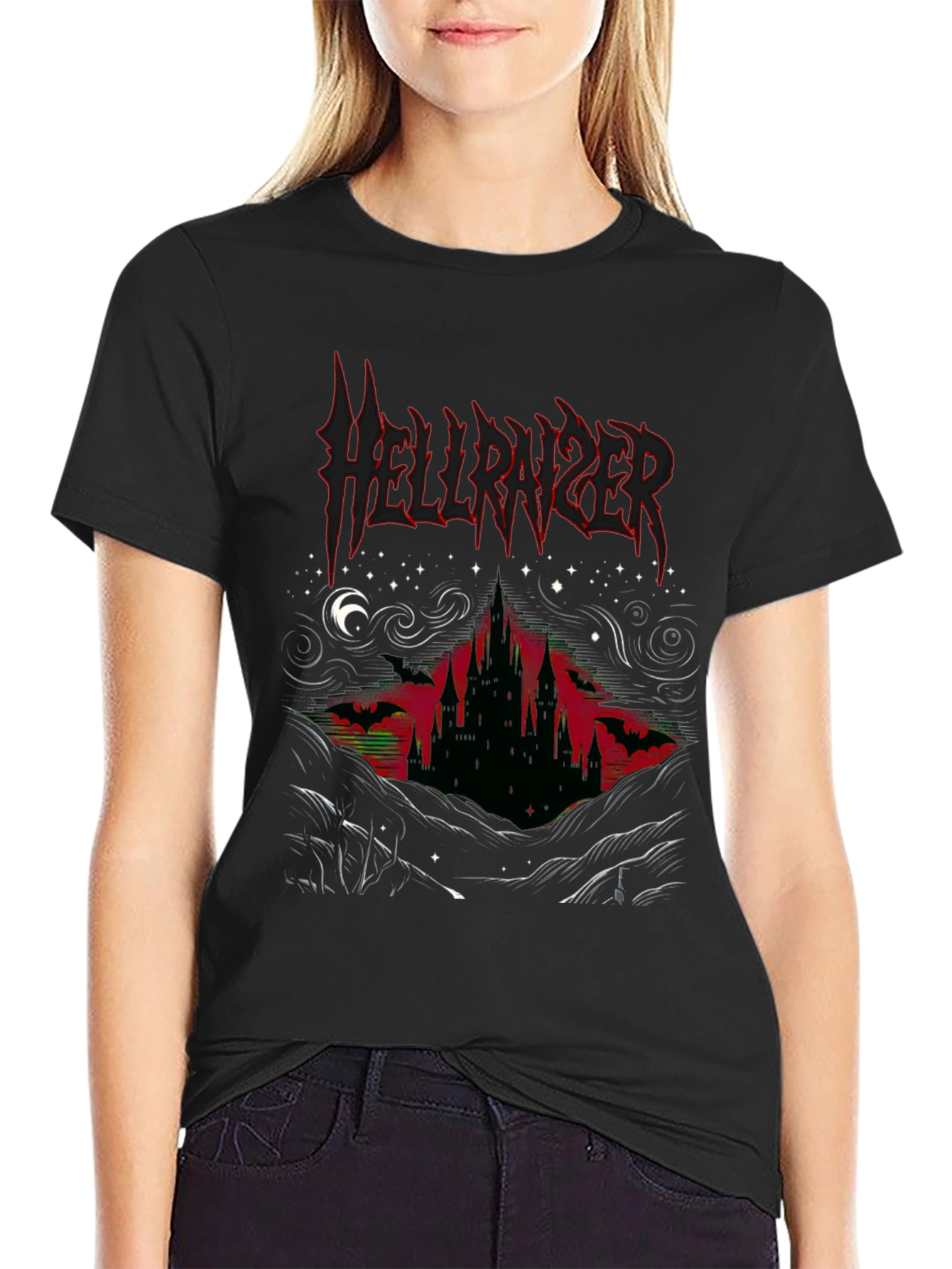 Hellraiser Castle Graphic Tee - Black Metal Style