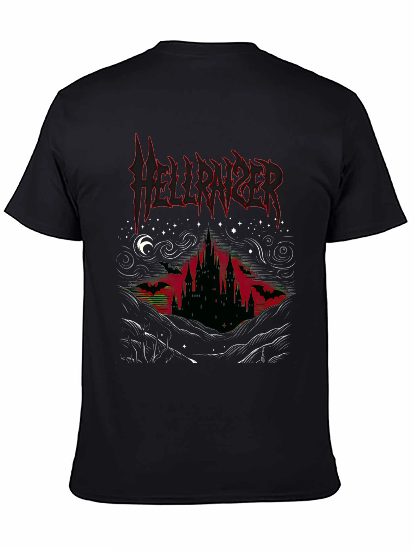 Hellraiser Castle Graphic Tee - Black Metal Style