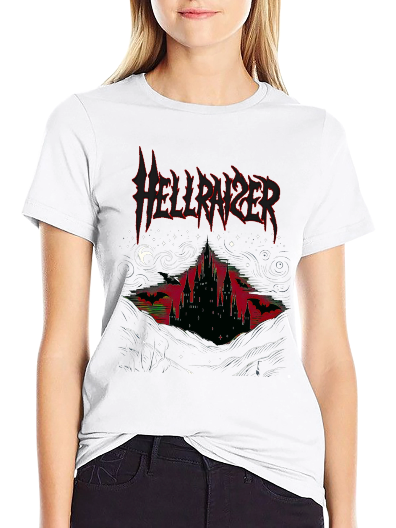 Hellraiser Castle Graphic Tee - Black Metal Style