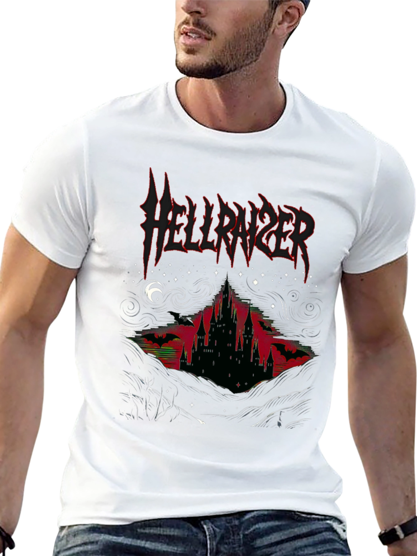 Hellraiser Castle Graphic Tee - Black Metal Style