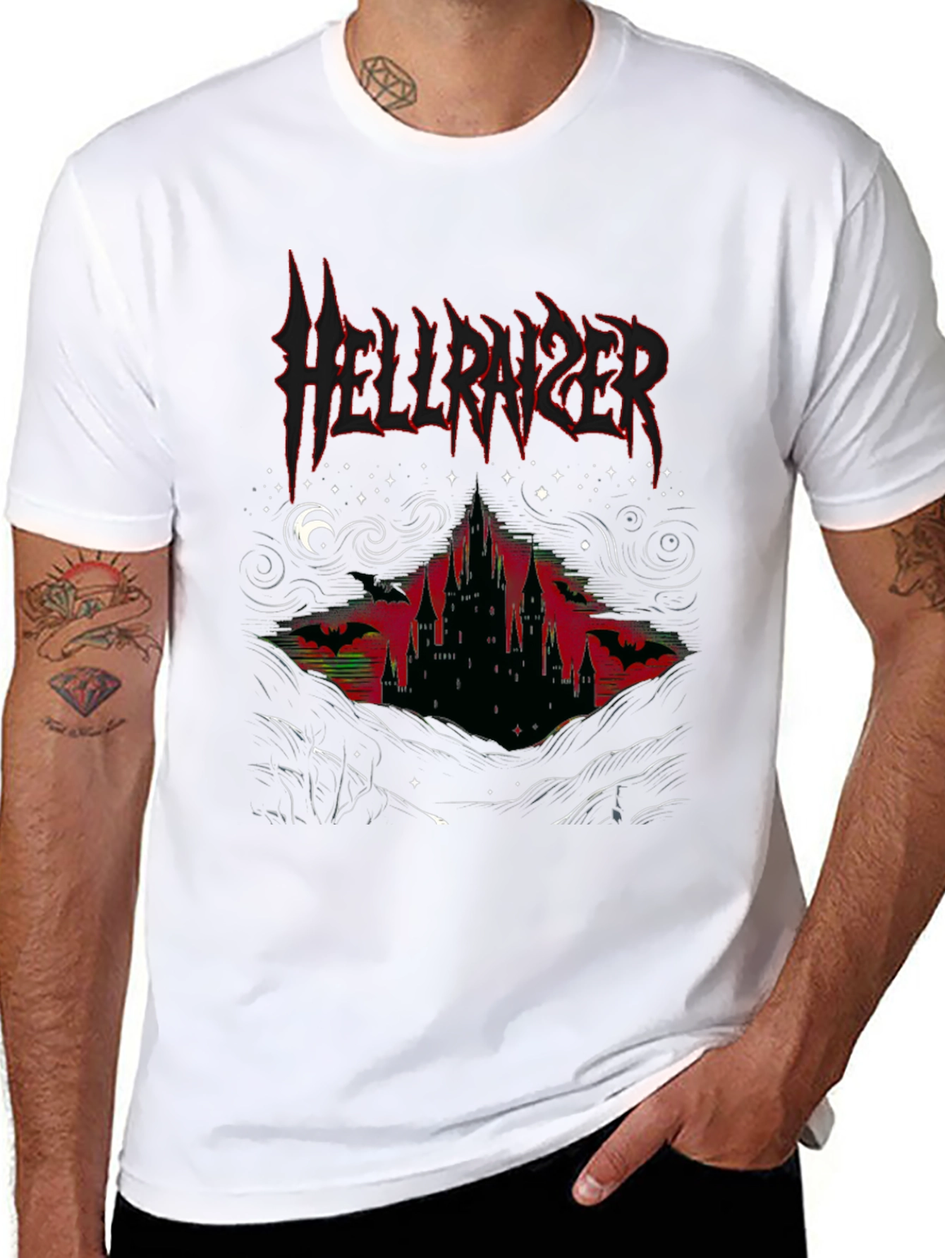 Hellraiser Castle Graphic Tee - Black Metal Style