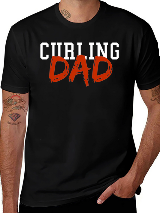 Curling Dad Graphic T-Shirt - Black