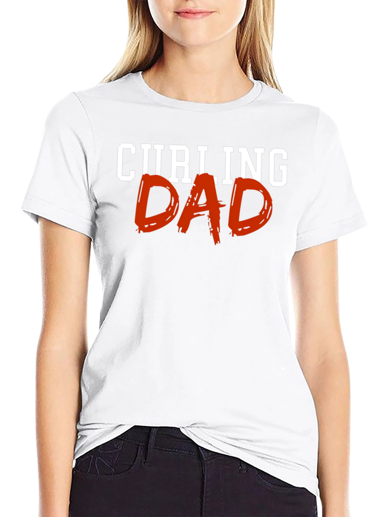 Curling Dad Graphic T-Shirt - Black
