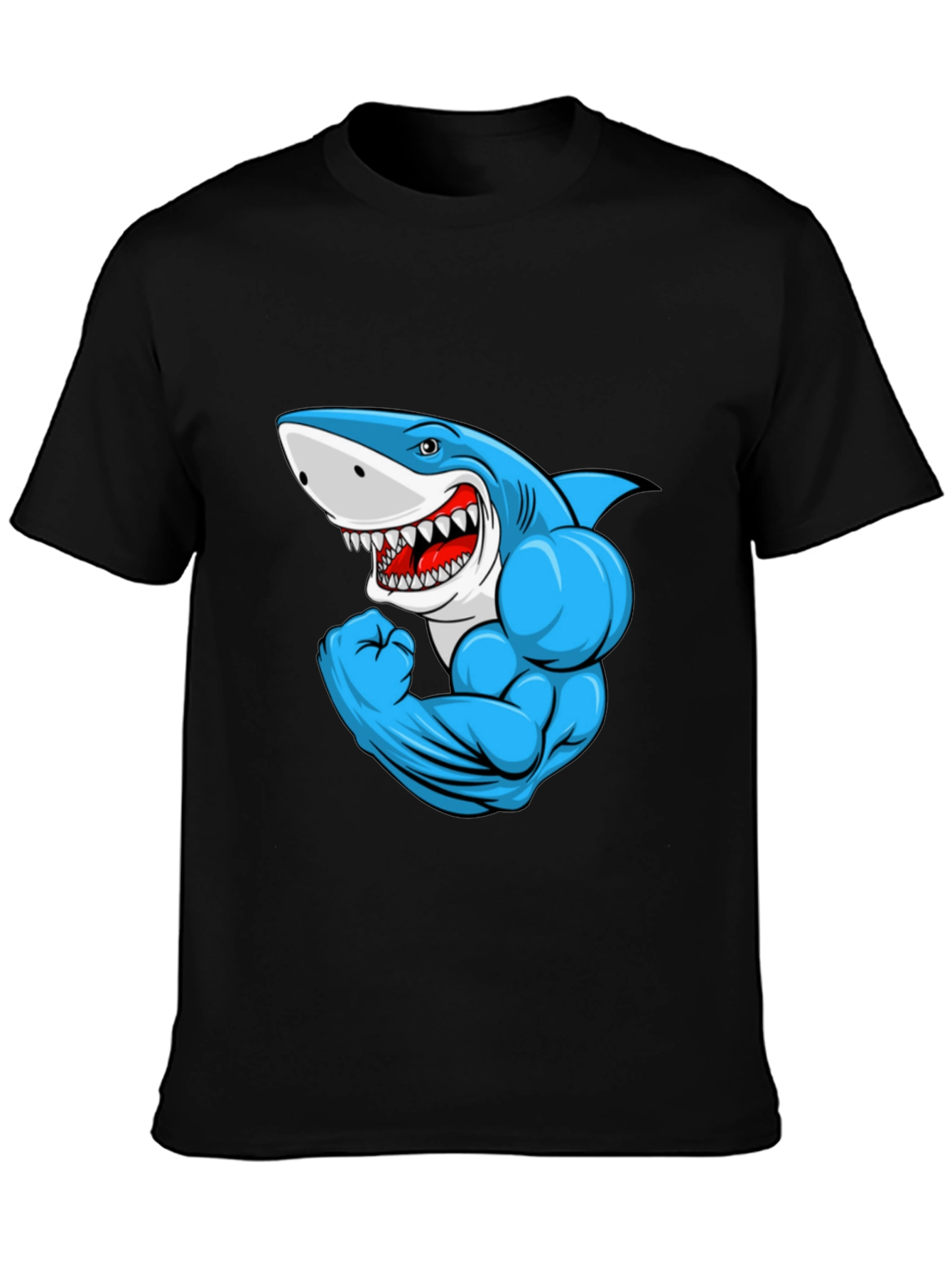 Muscle Shark Graphic Black T-Shirt
