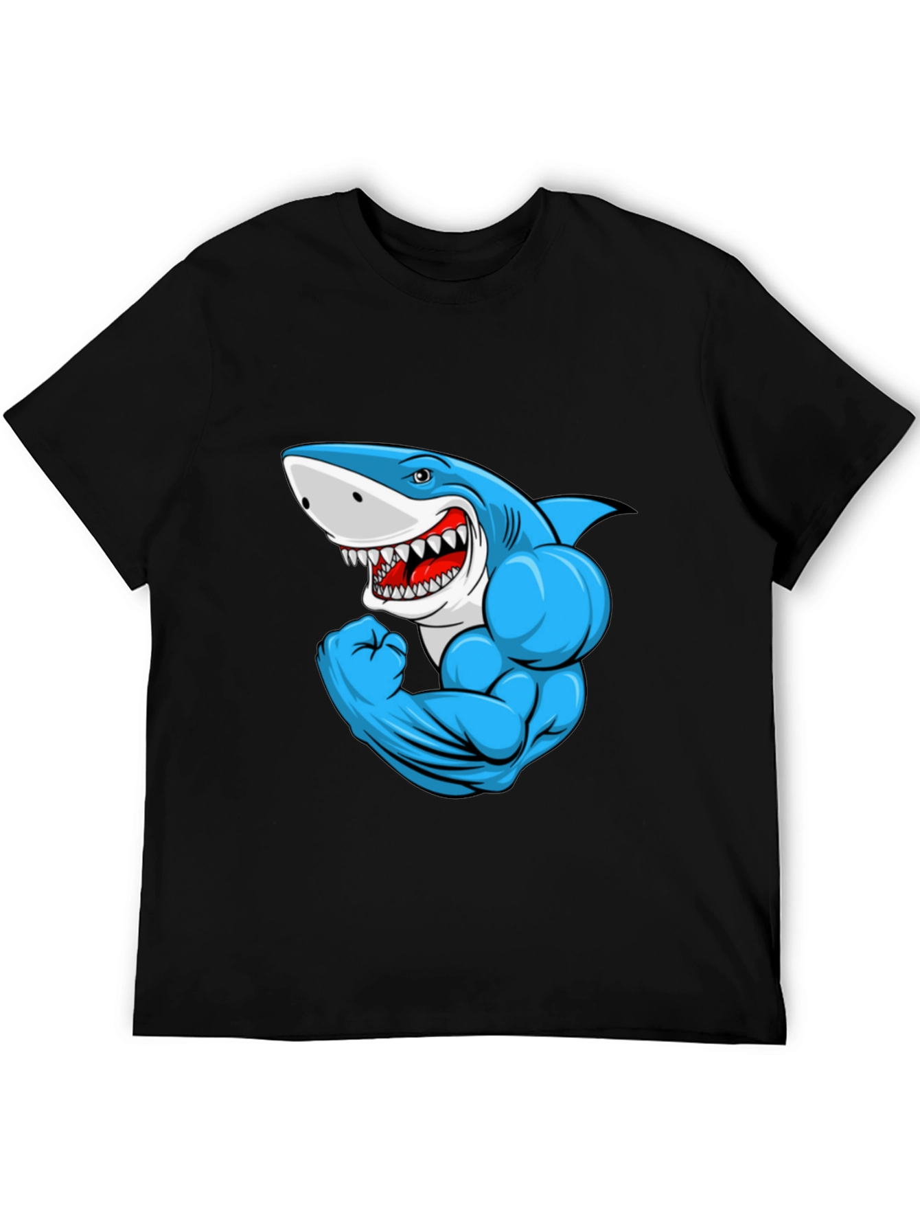 Muscle Shark Graphic Black T-Shirt