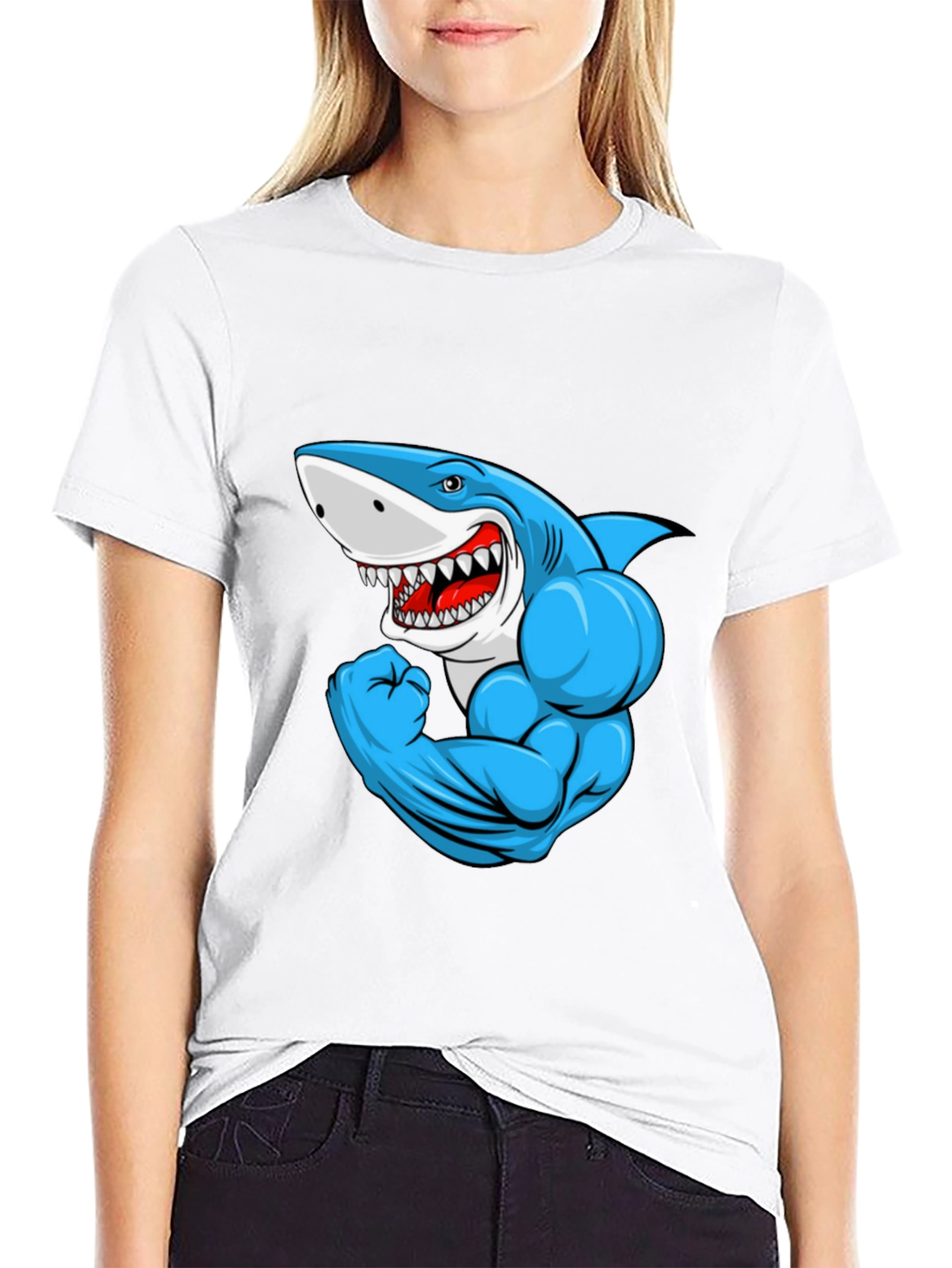 Muscle Shark Graphic Black T-Shirt