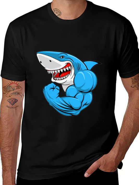 Muscle Shark Graphic Black T-Shirt