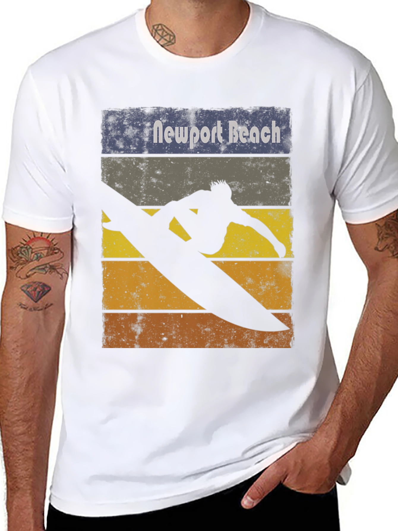 Newport Beach Surfer Graphic T-Shirt