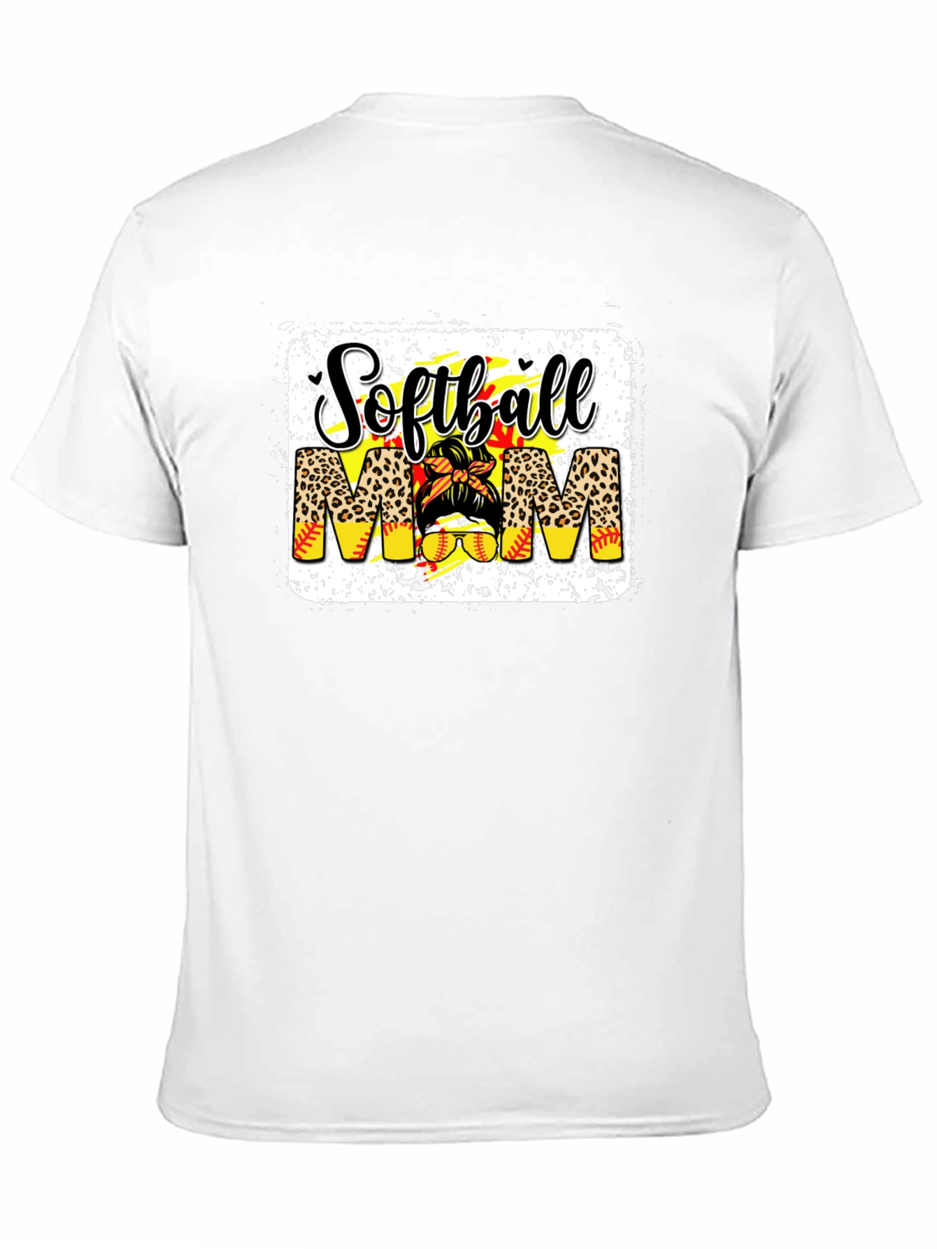 Softball Mom T-Shirt - Leopard Print