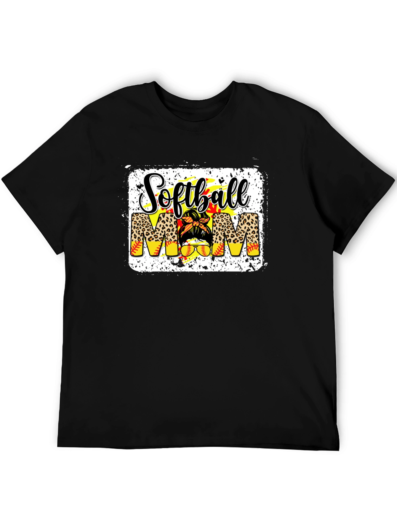 Softball Mom T-Shirt - Leopard Print