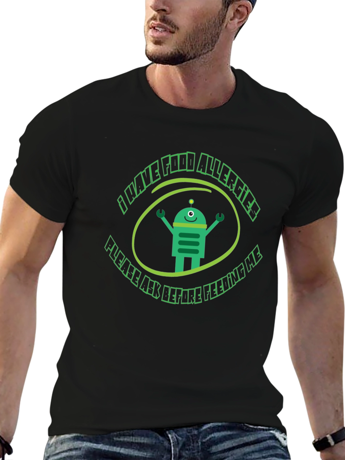 Food Allergy Awareness T-Shirt - Robot Design