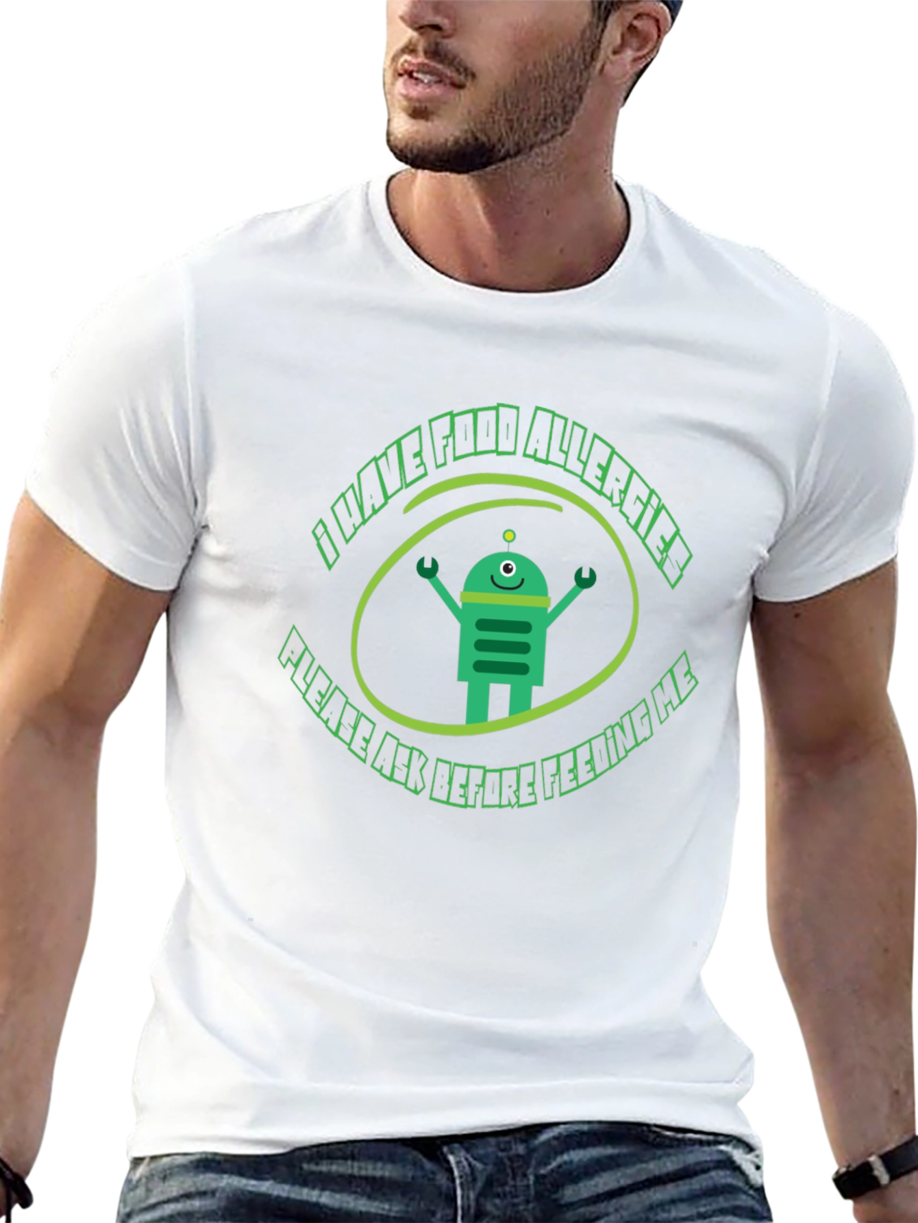 Food Allergy Awareness T-Shirt - Robot Design