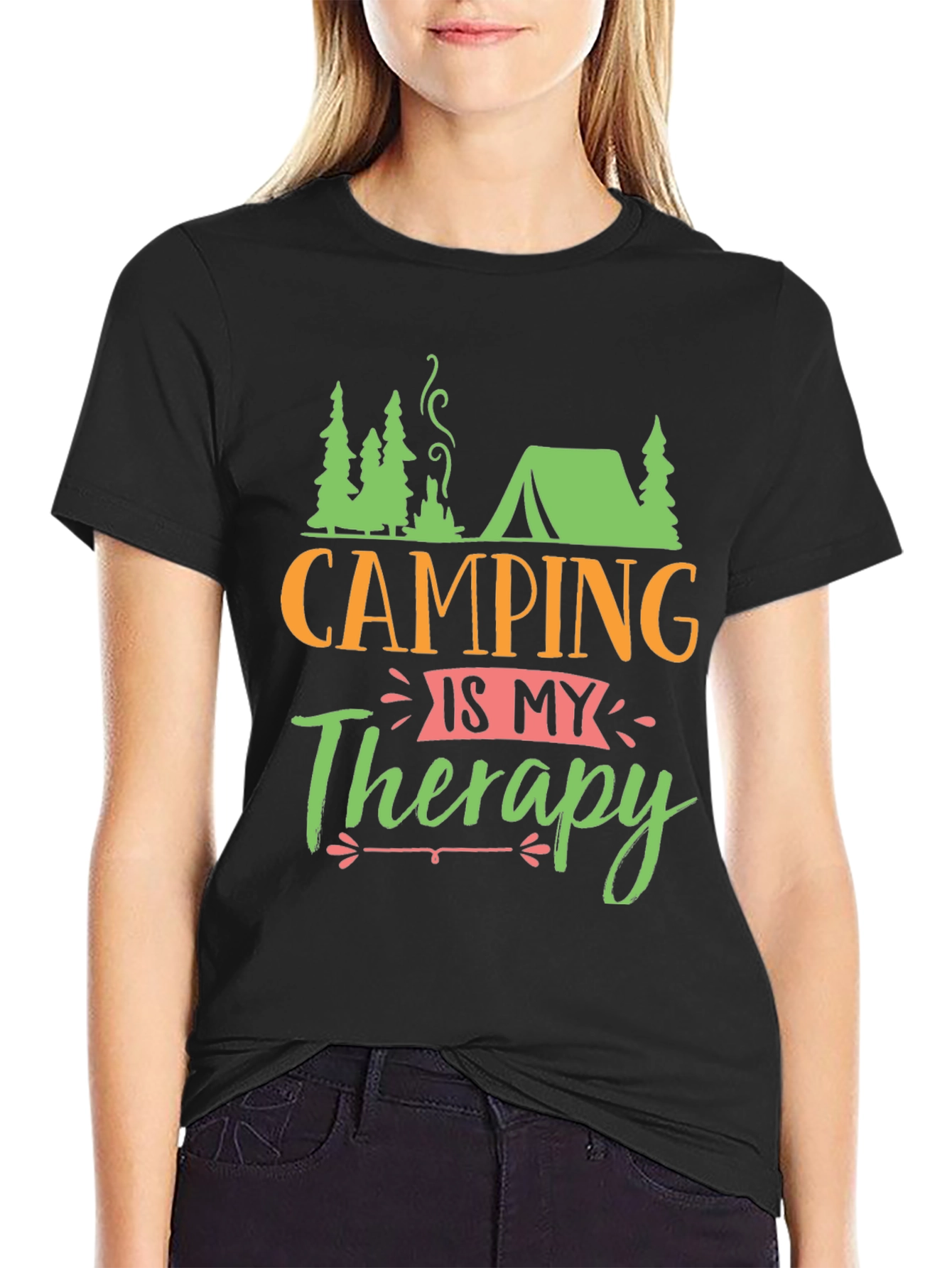 Camping is My Therapy Graphic Tee