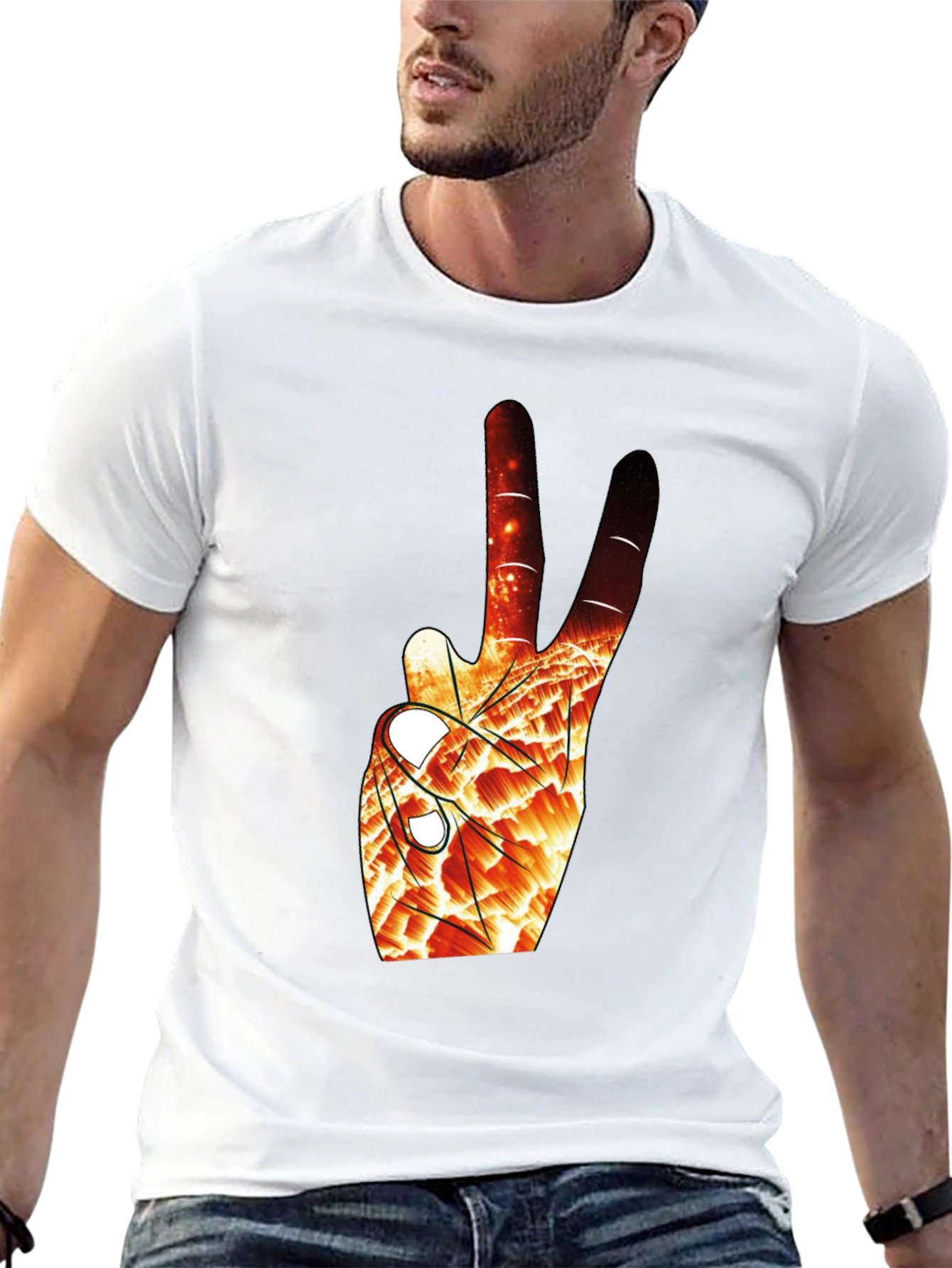 Abstract Peace Sign Graphic Tee