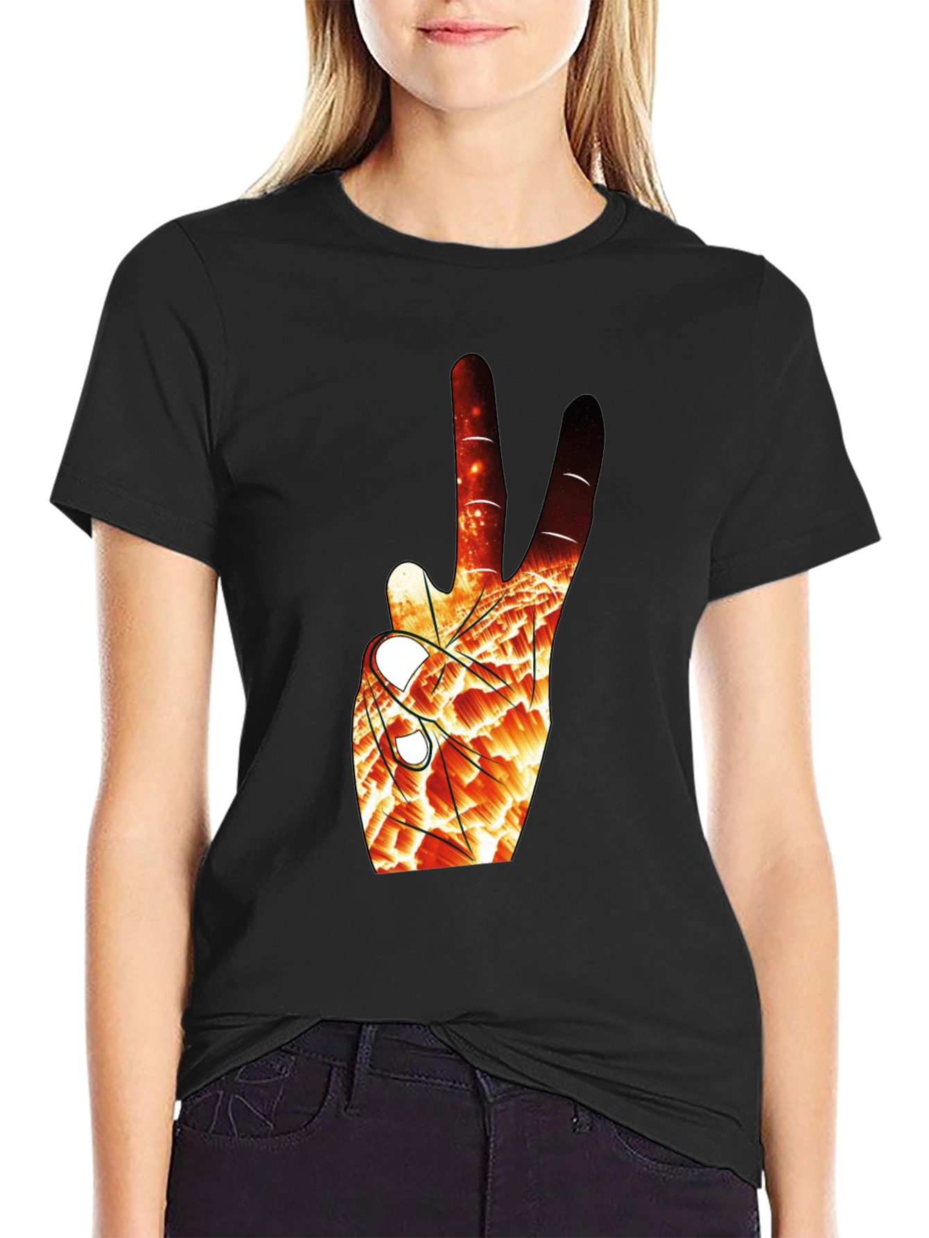 Abstract Peace Sign Graphic Tee