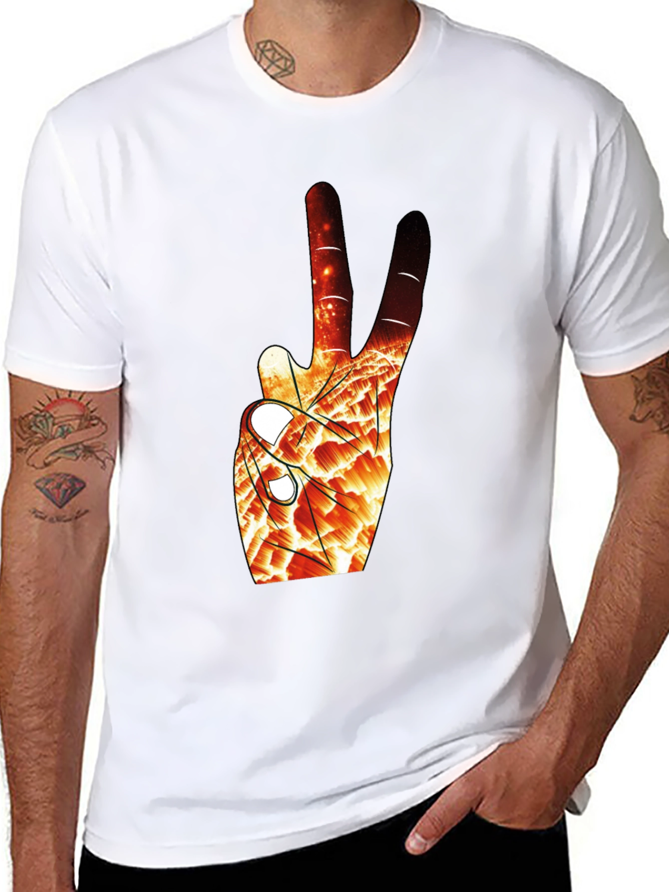Abstract Peace Sign Graphic Tee