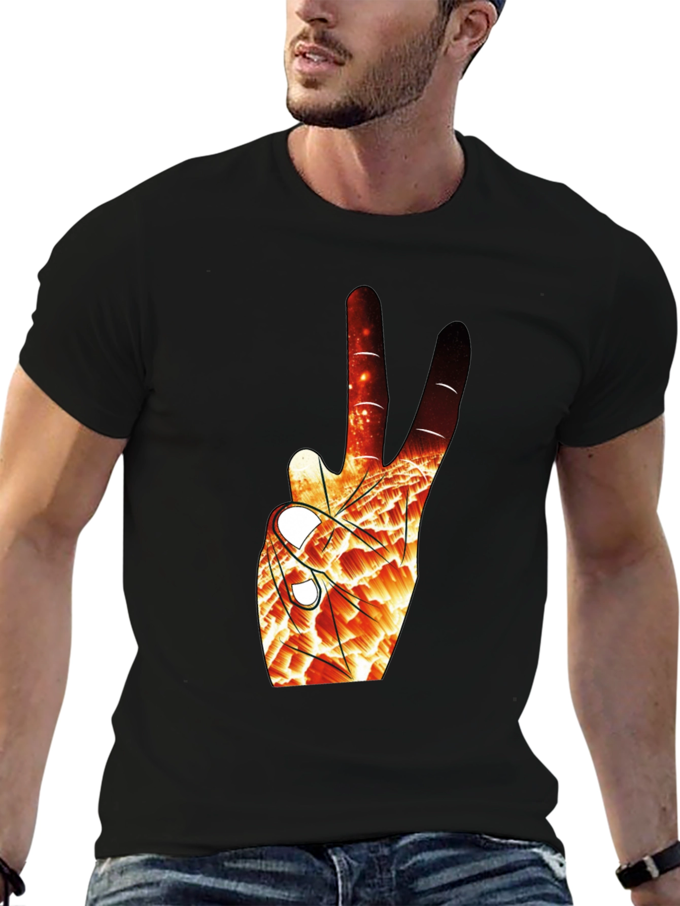 Abstract Peace Sign Graphic Tee