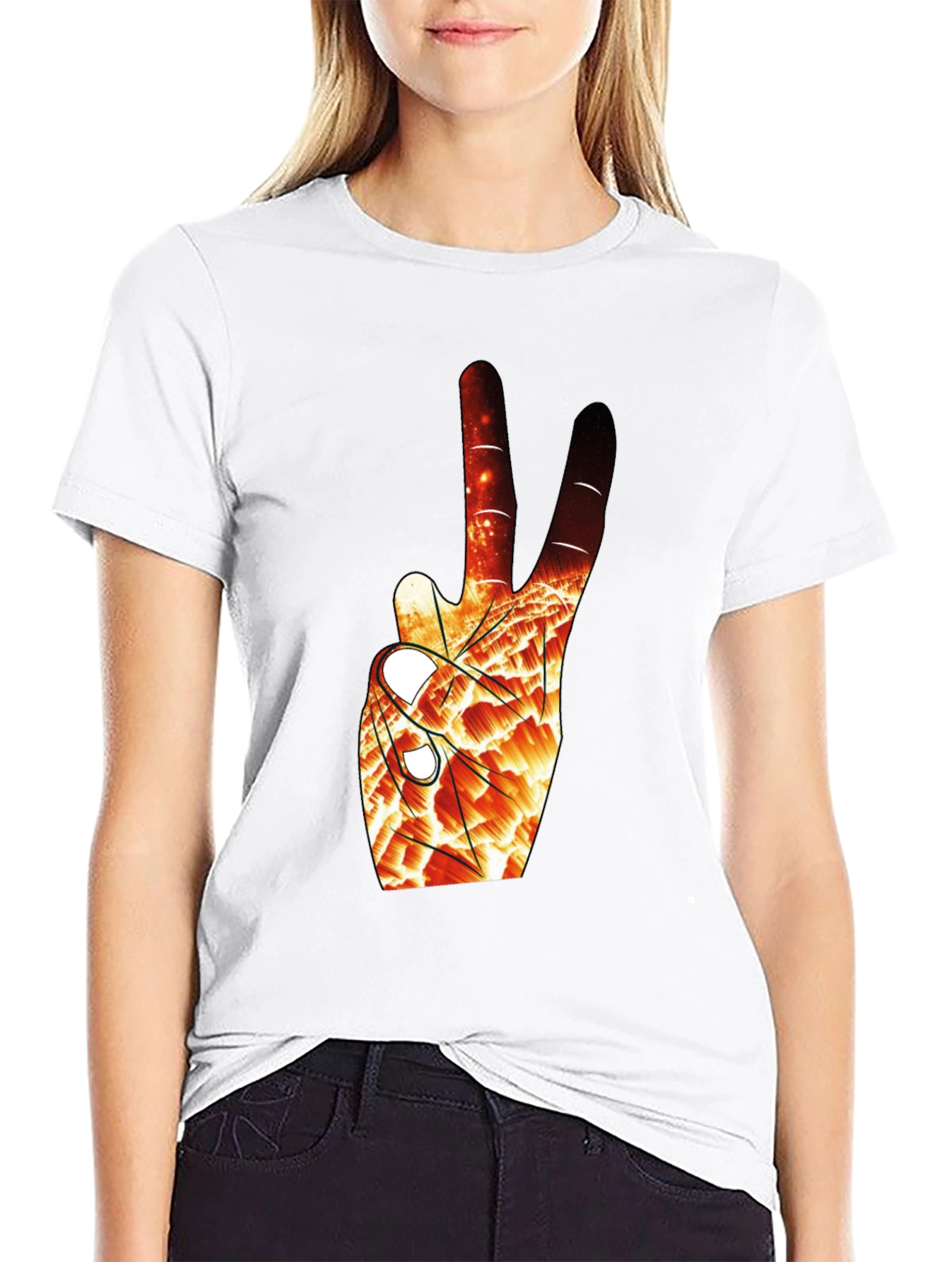 Abstract Peace Sign Graphic Tee