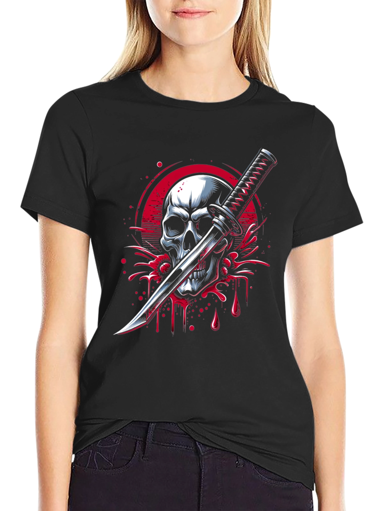 Skull & Katana Graphic Tee - Edgy Streetwear