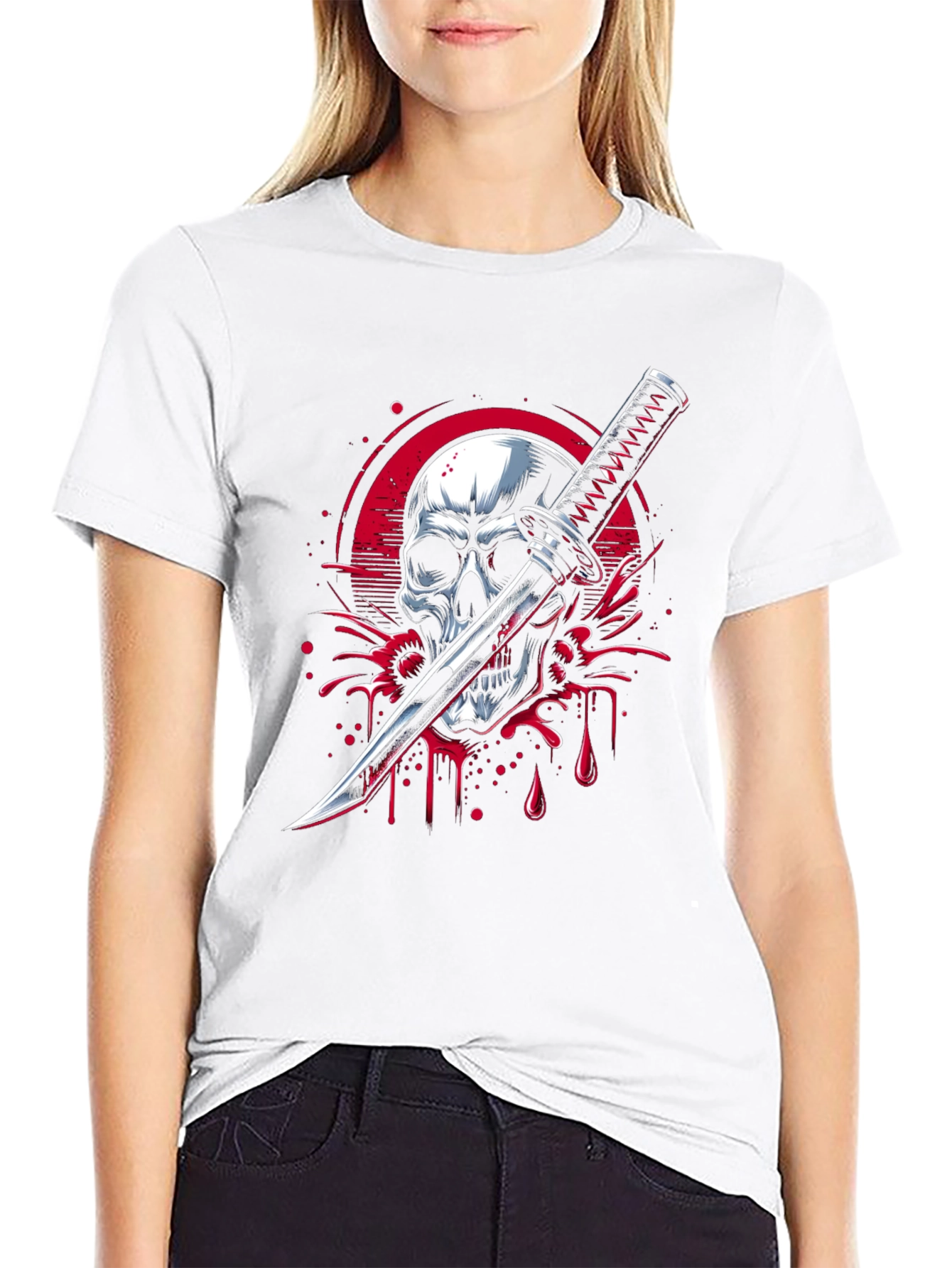 Skull & Katana Graphic Tee - Edgy Streetwear