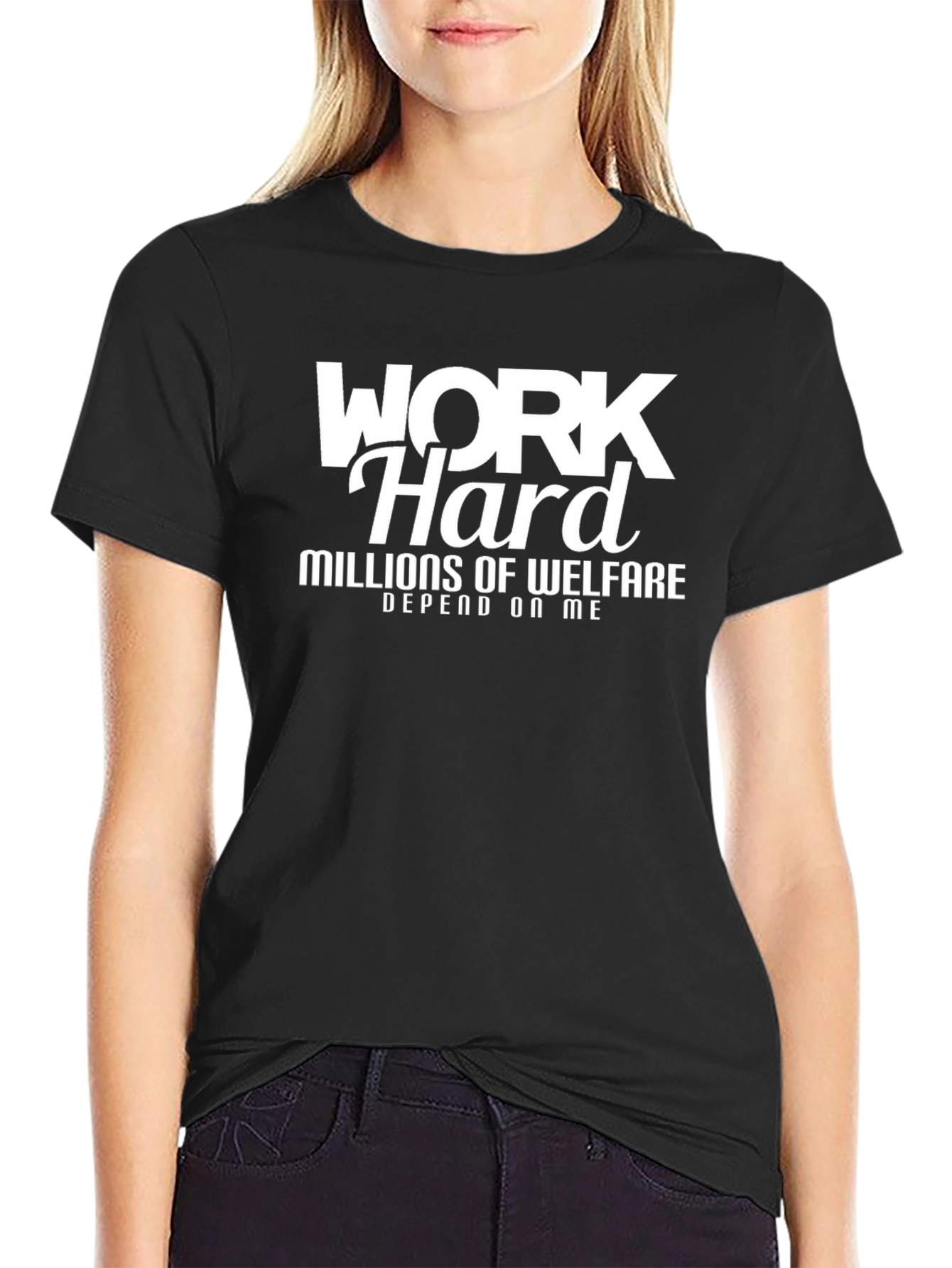 Work Hard Slogan T-Shirt