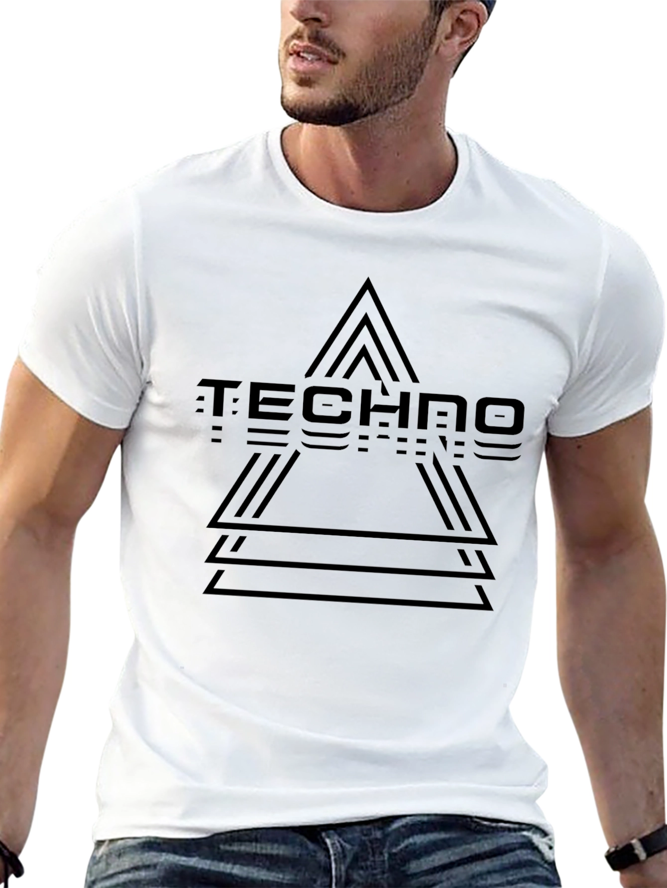Techno Beats Graphic T-Shirt - Black
