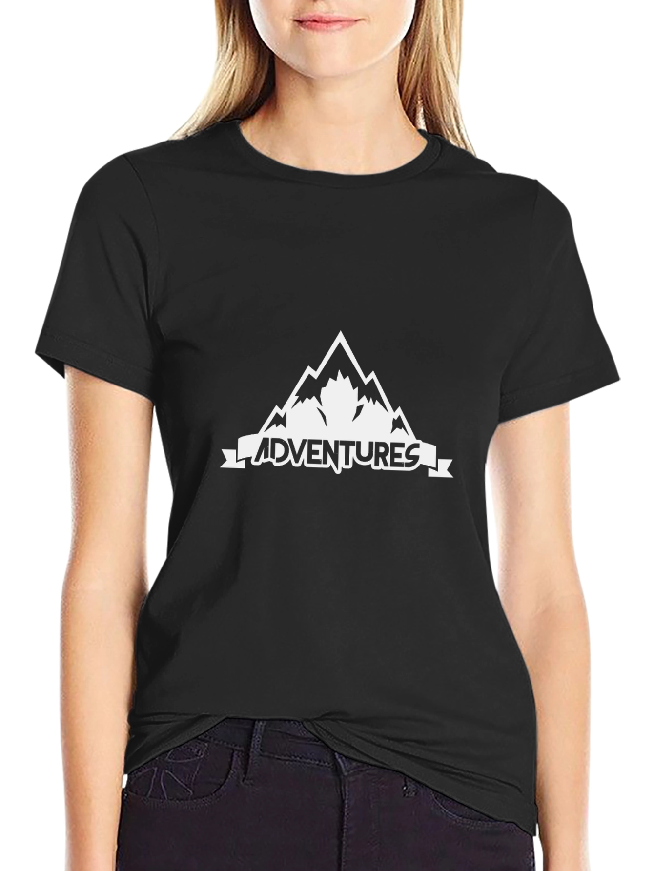 Mens Adventures Mountain Graphic T-Shirt - Black