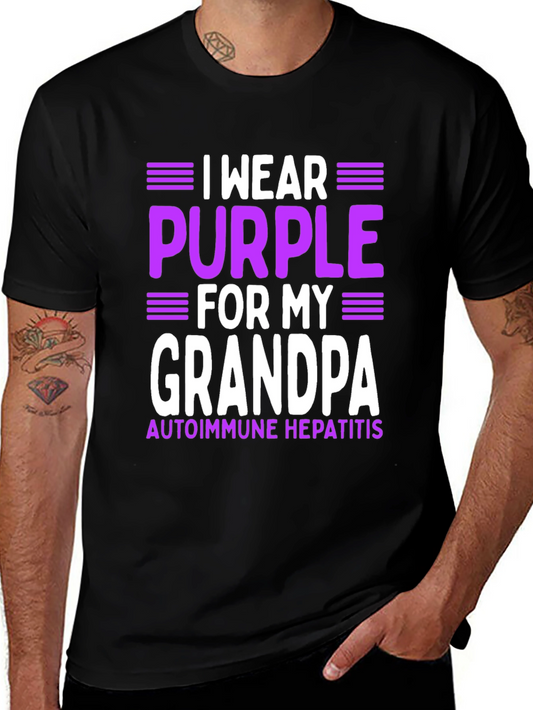 Purple for Grandpa Autoimmune Hepatitis Awareness T-Shirt