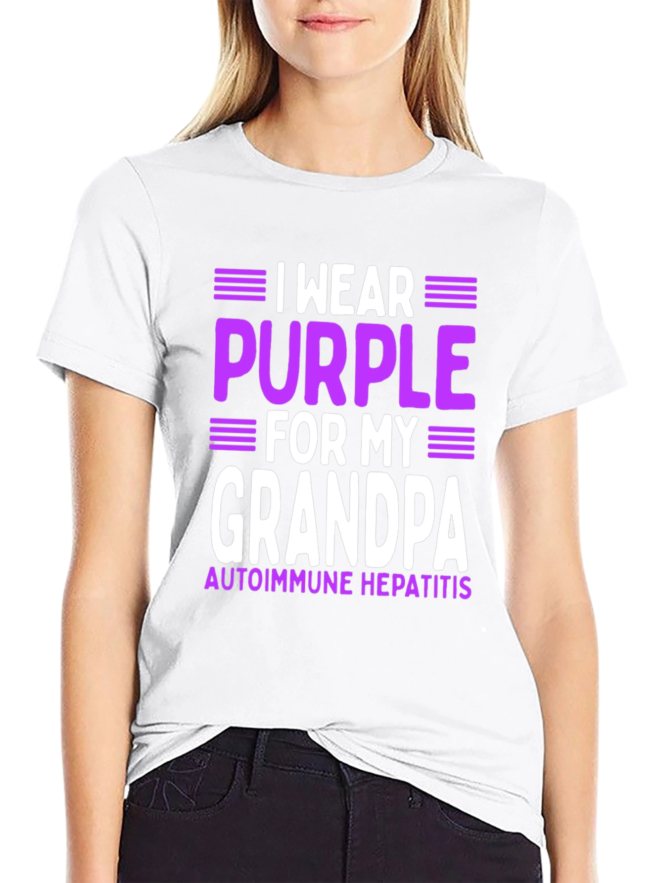 Purple for Grandpa Autoimmune Hepatitis Awareness T-Shirt