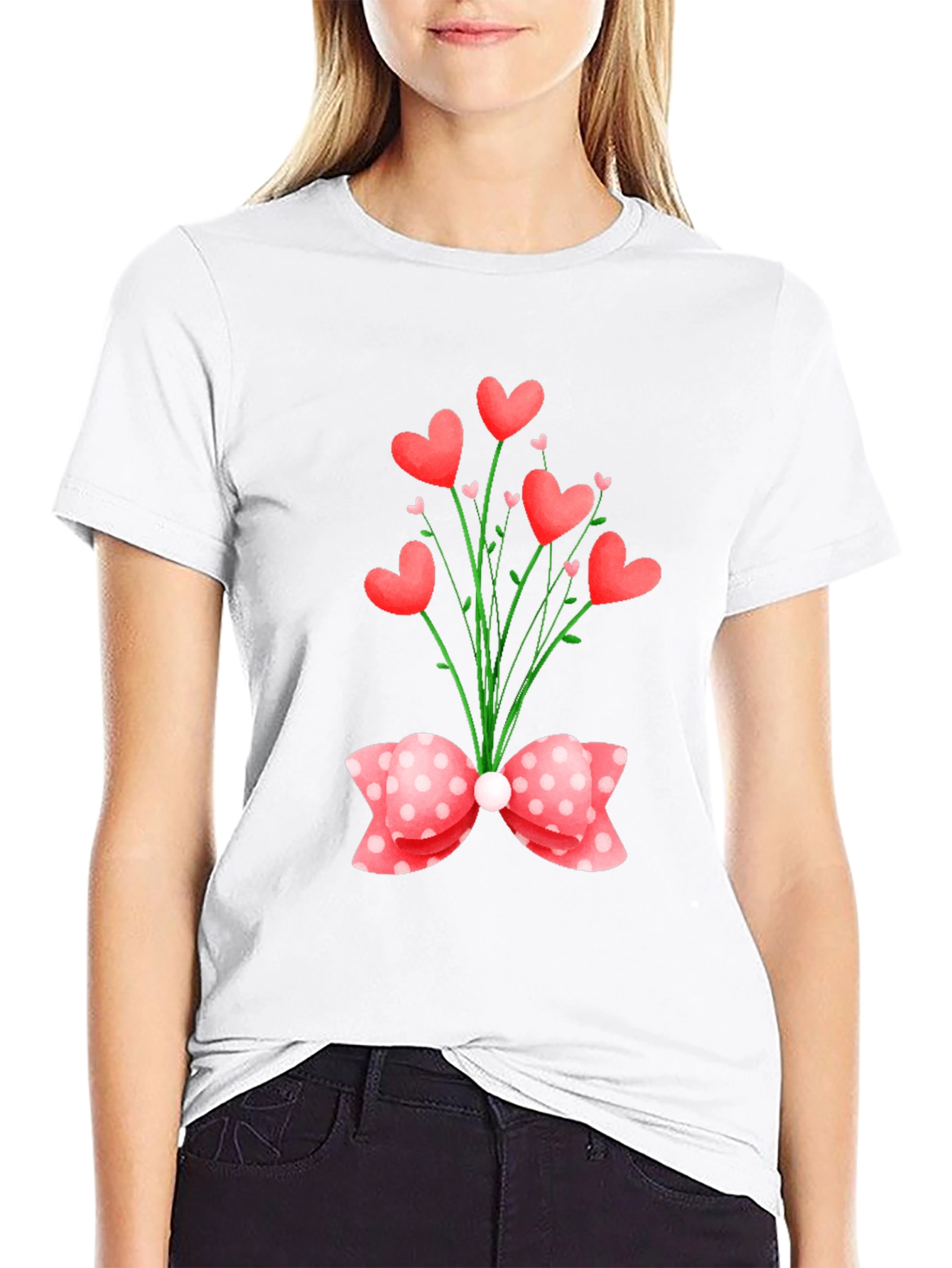Heart Bouquet Graphic Tee - Valentines Day Special