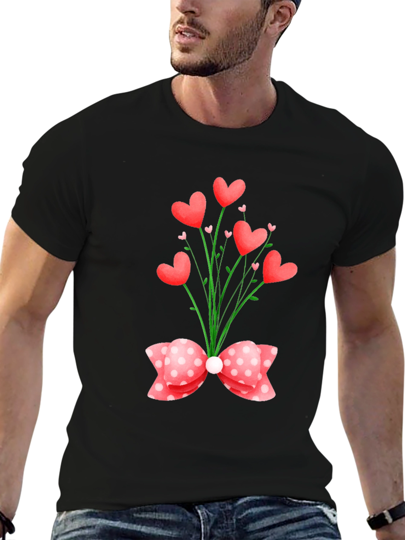 Heart Bouquet Graphic Tee - Valentines Day Special