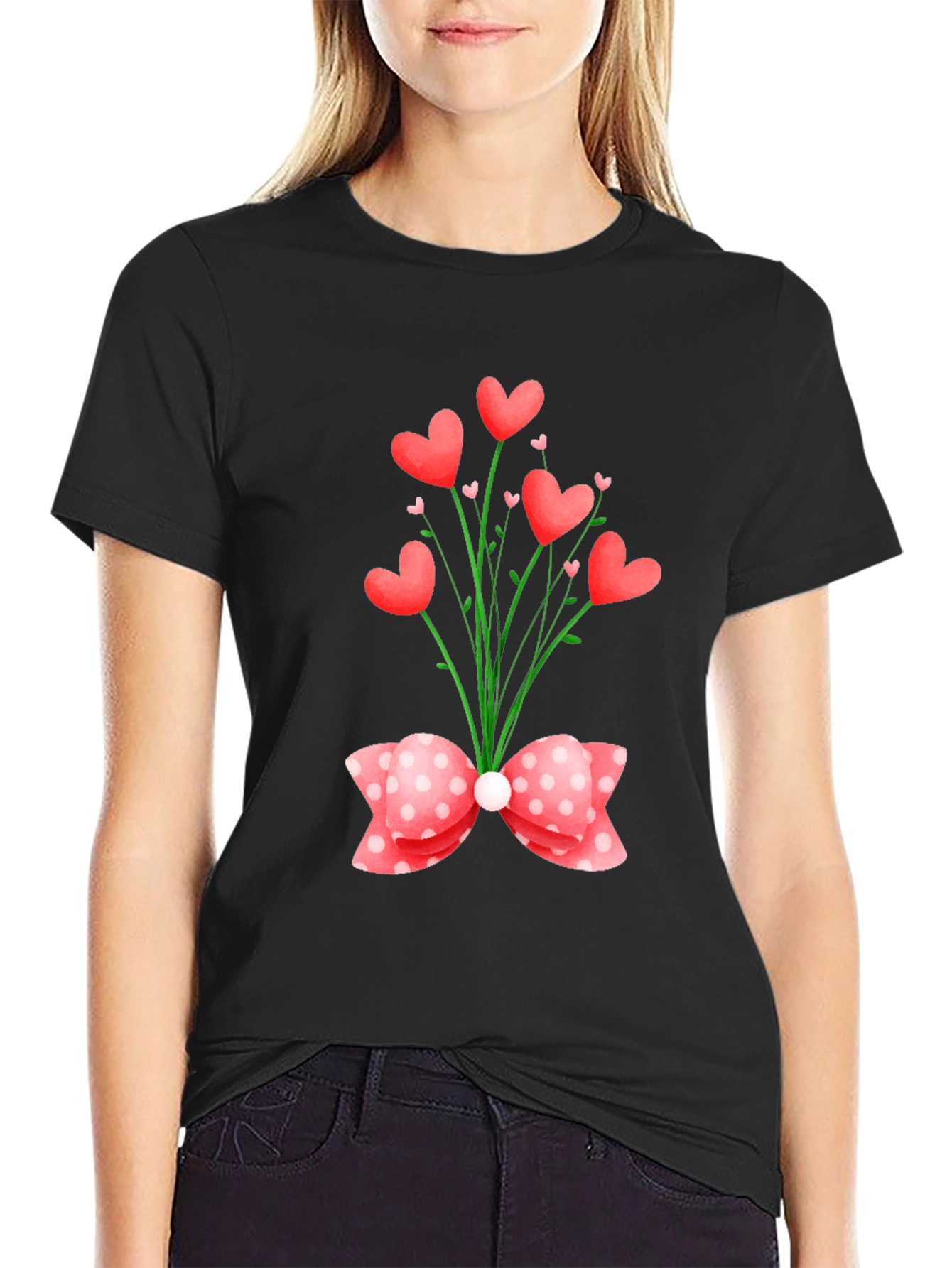Heart Bouquet Graphic Tee - Valentines Day Special