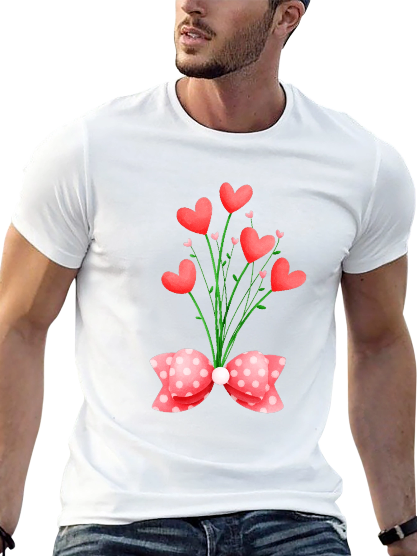 Heart Bouquet Graphic Tee - Valentines Day Special