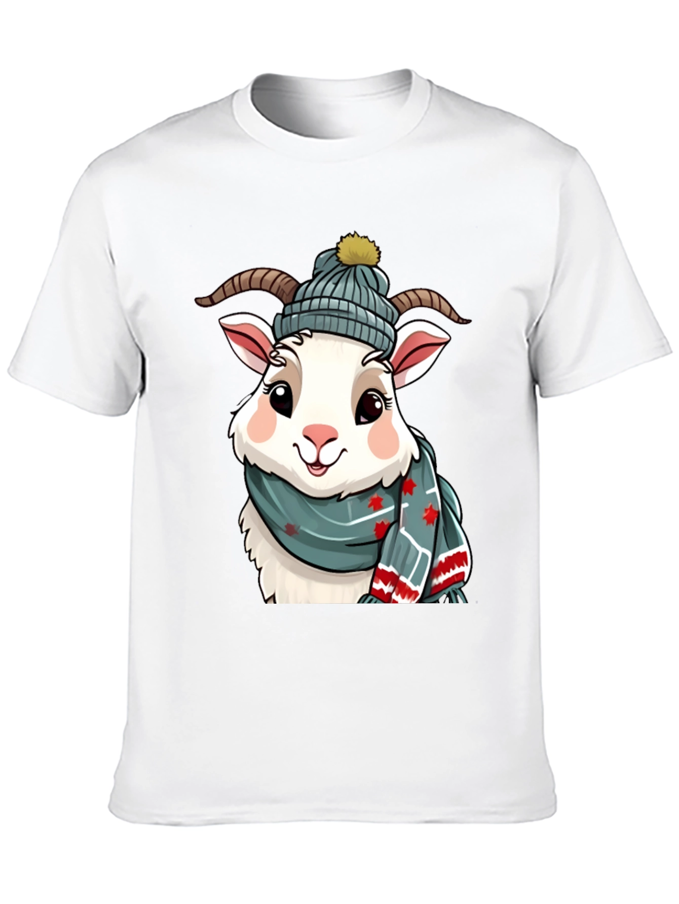 Winter Goat T-Shirt - Cozy Cartoon Animal Tee