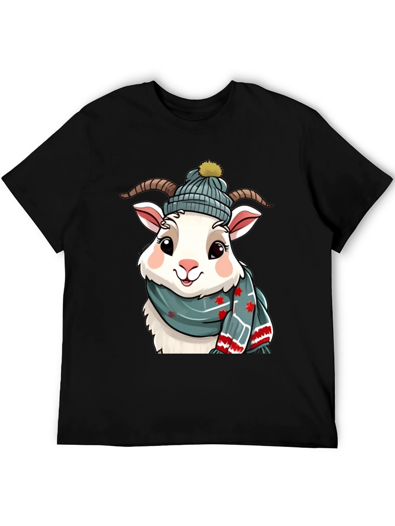 Winter Goat T-Shirt - Cozy Cartoon Animal Tee