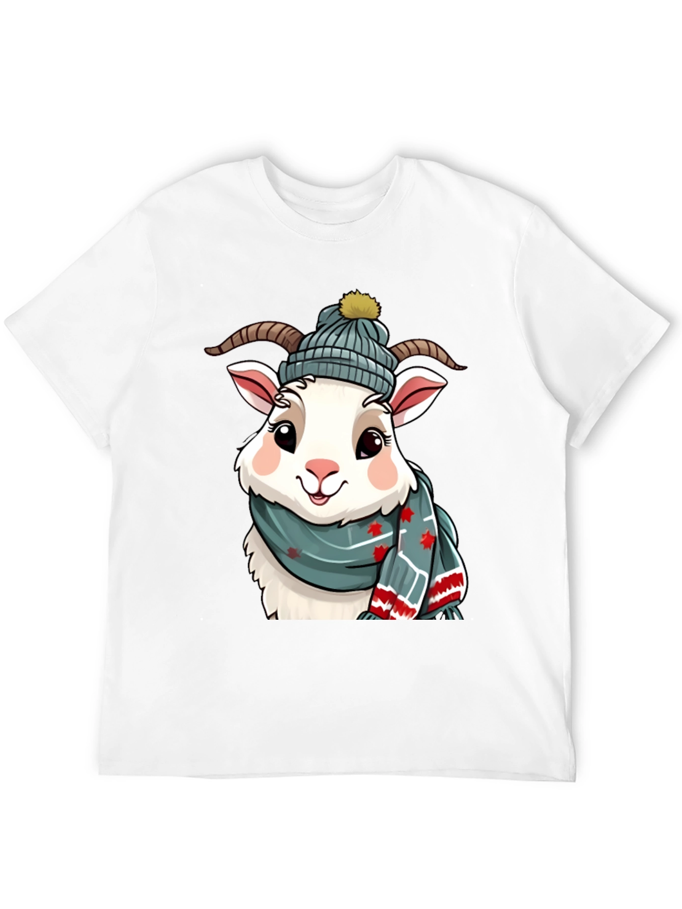 Winter Goat T-Shirt - Cozy Cartoon Animal Tee
