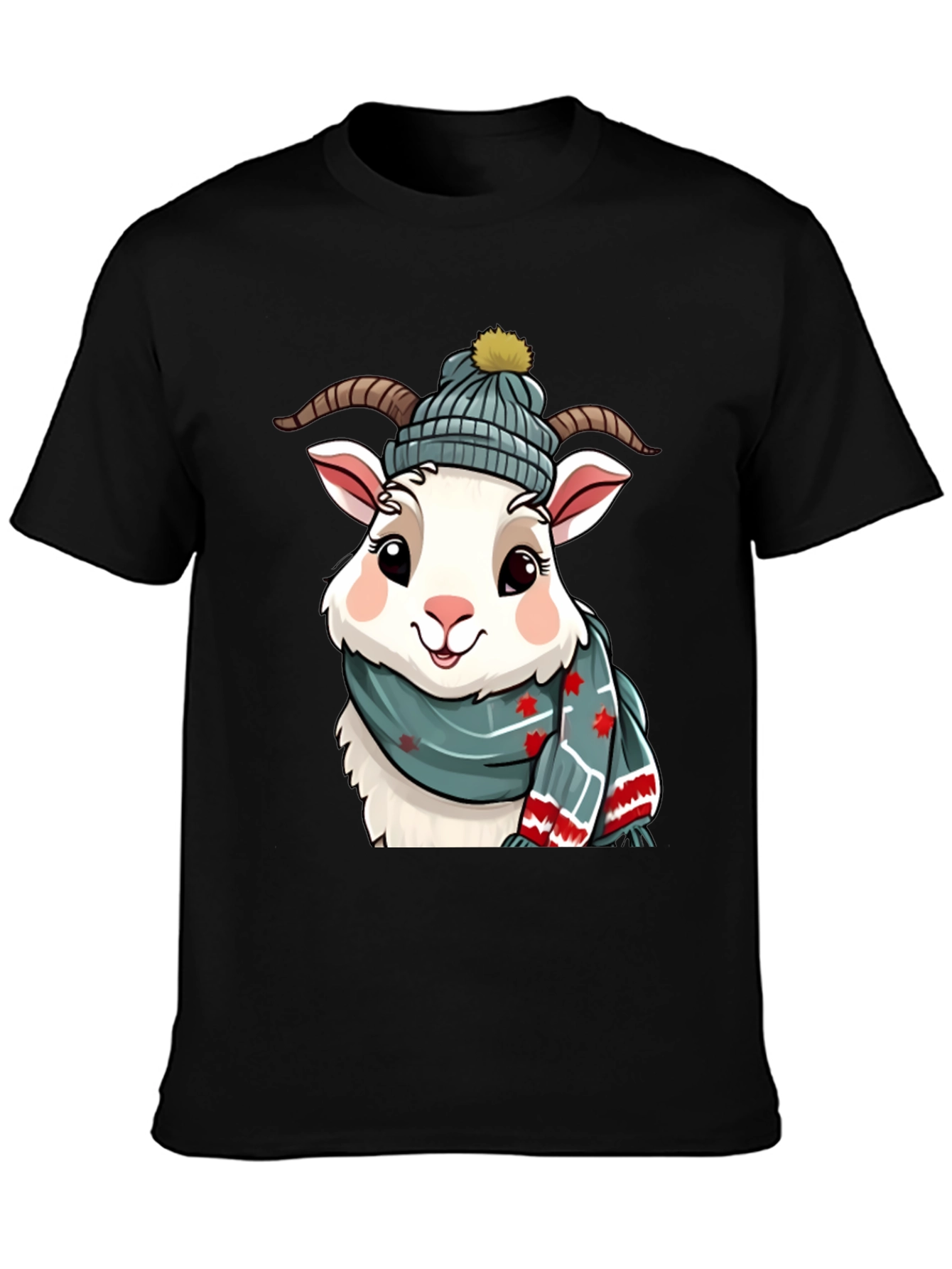 Winter Goat T-Shirt - Cozy Cartoon Animal Tee