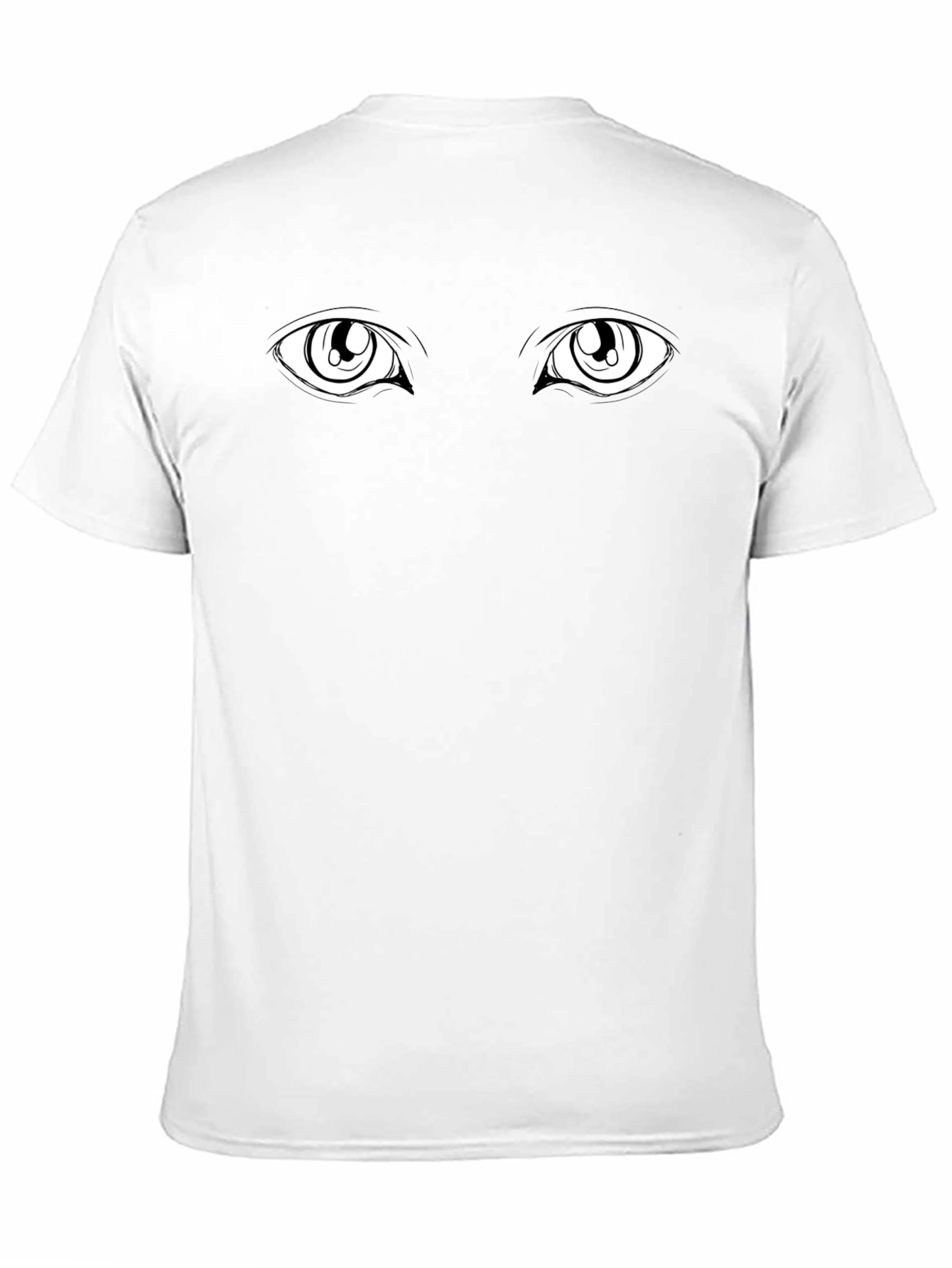 Anime Eyes Black Tee - Expressive Graphic T-Shirt
