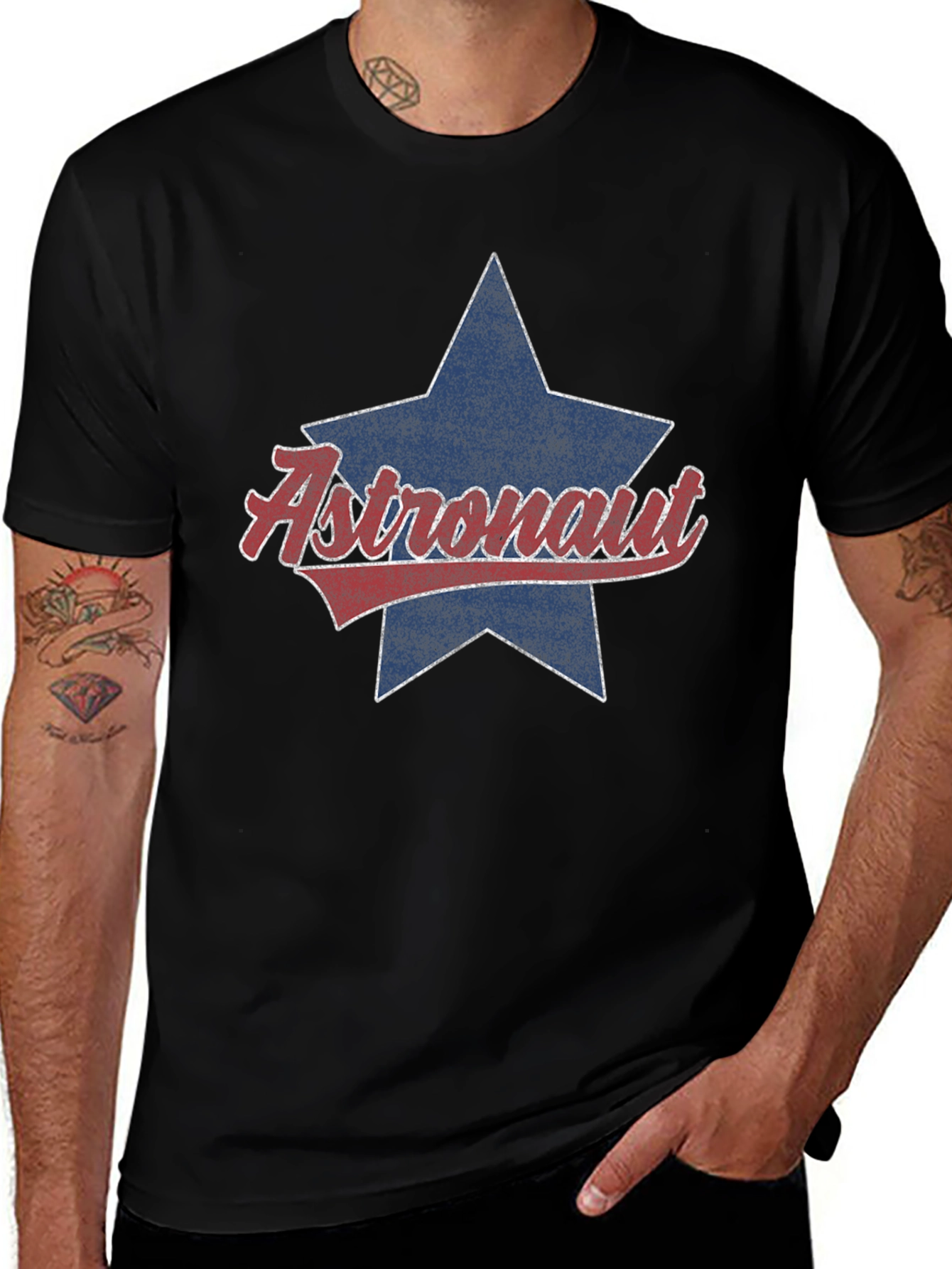 Astronaut Star Graphic Tee - Retro Style