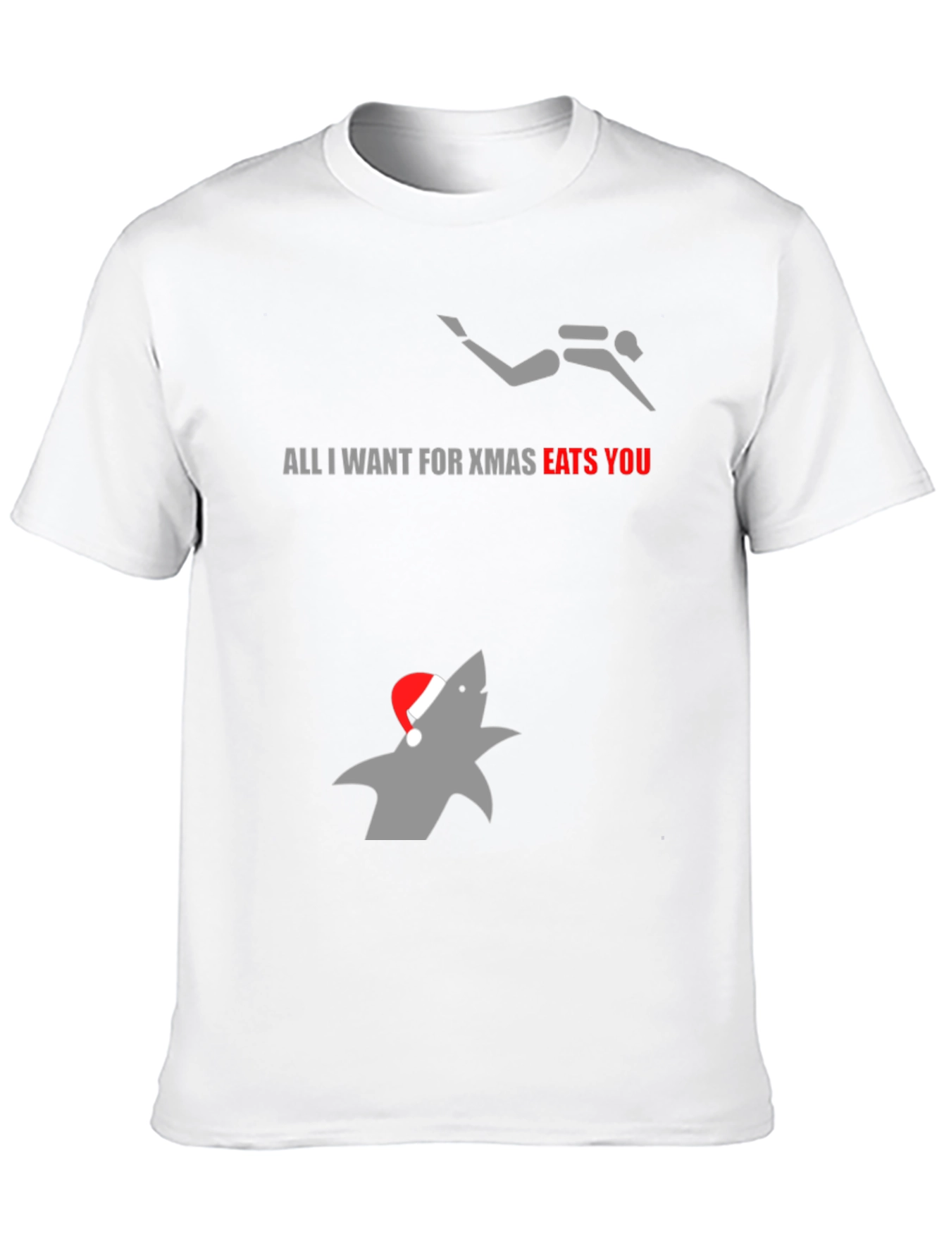 Funny Christmas Shark Diver T-Shirt