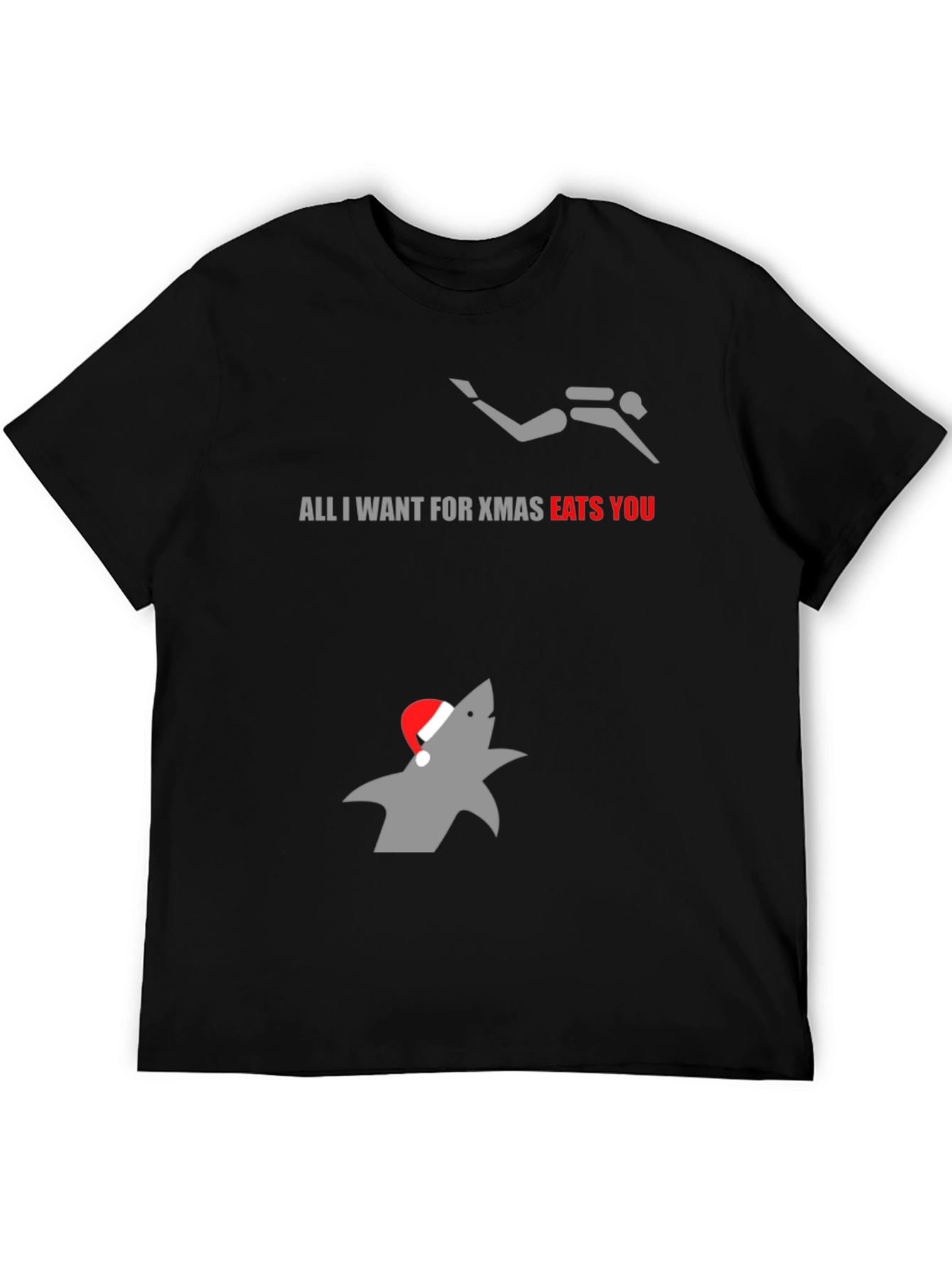 Funny Christmas Shark Diver T-Shirt