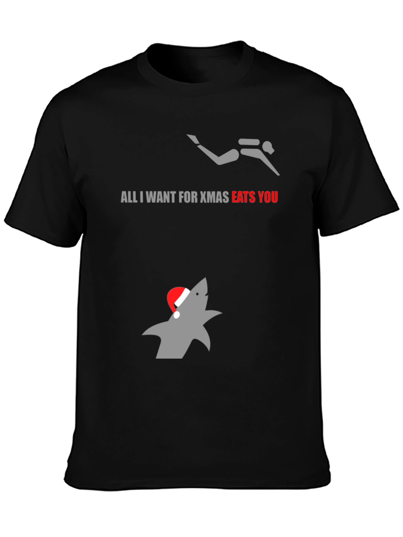 Funny Christmas Shark Diver T-Shirt