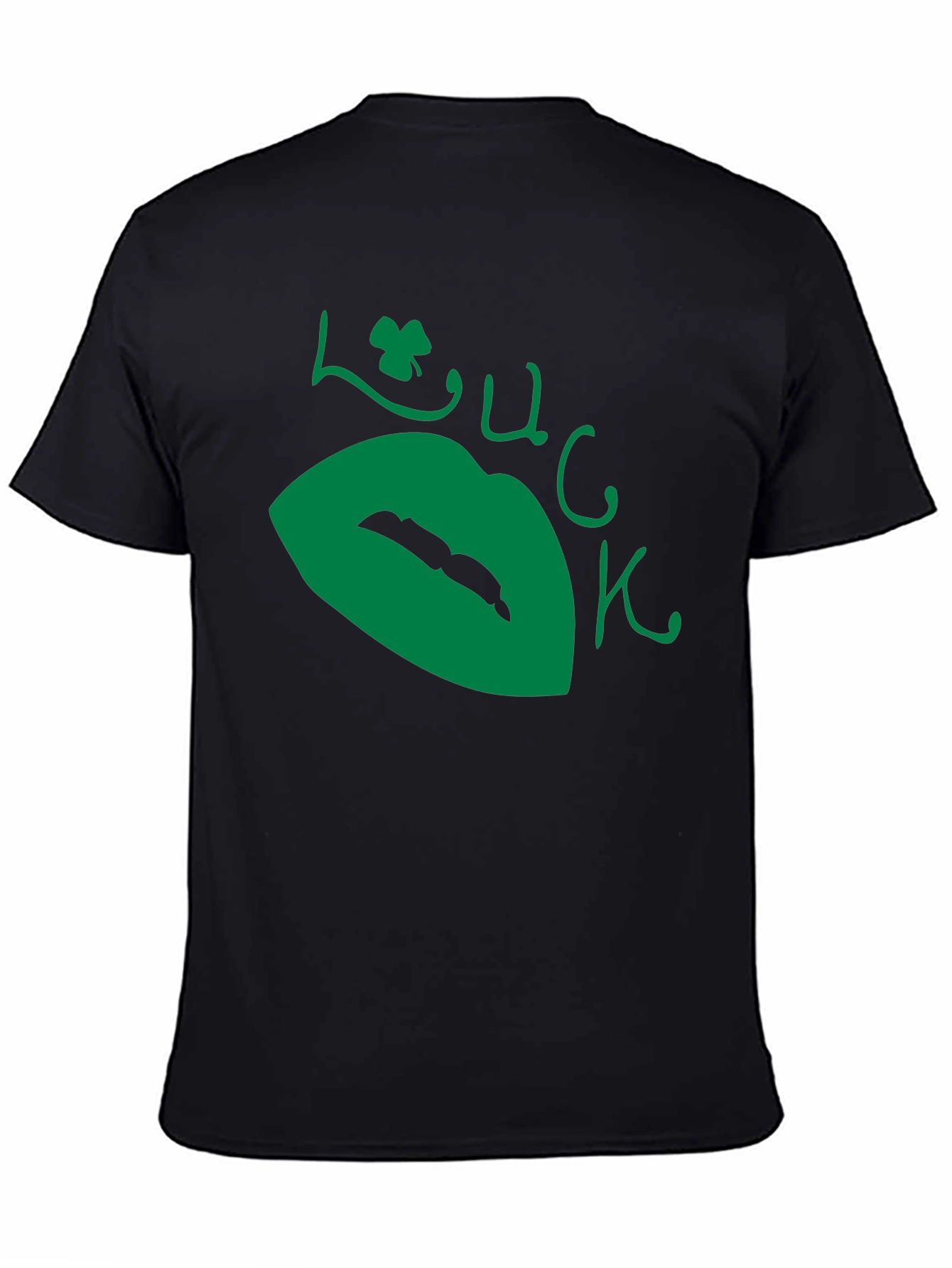 Lucky Lips Black T-Shirt - St. Patricks Day