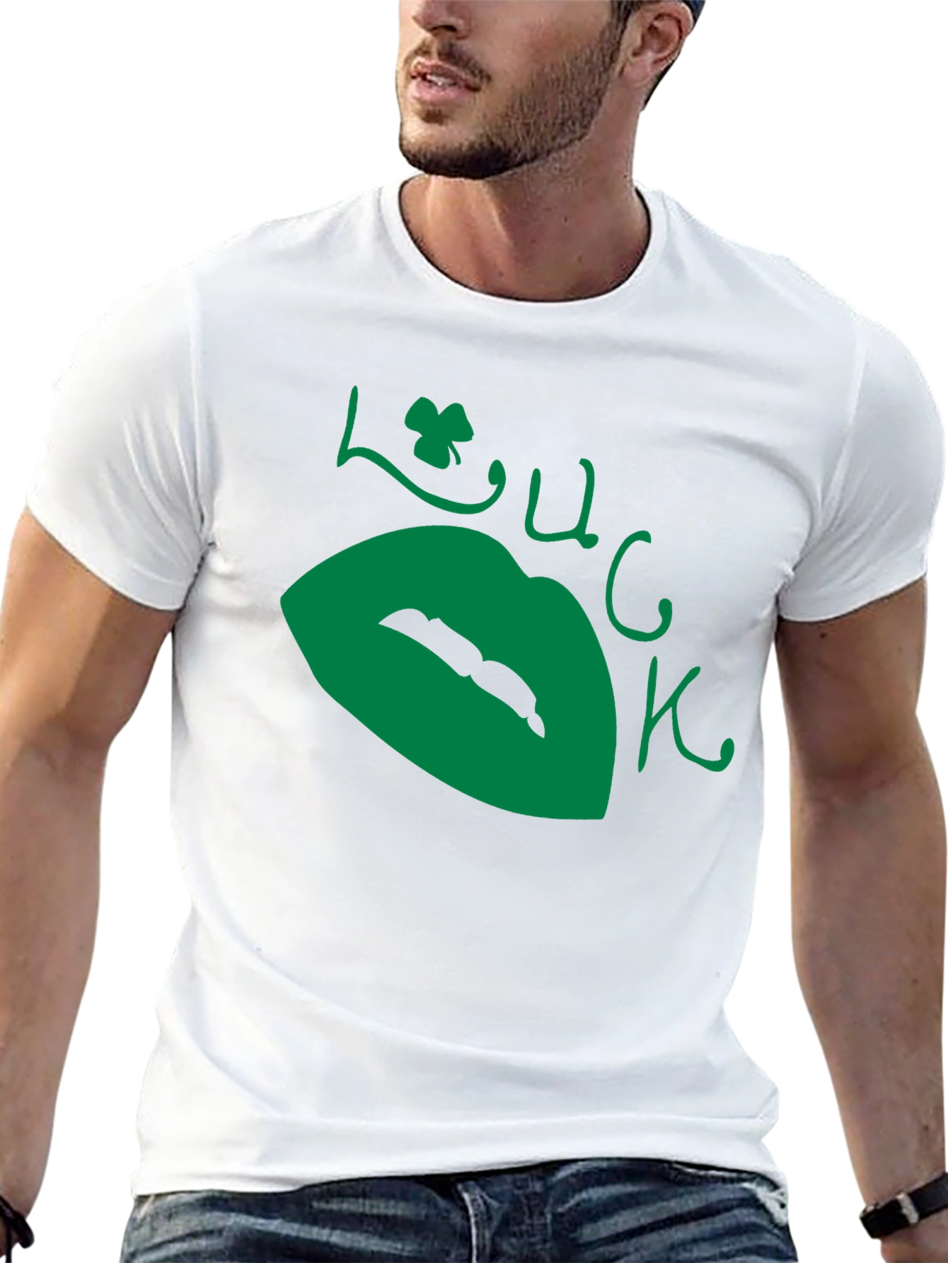 Lucky Lips Black T-Shirt - St. Patricks Day