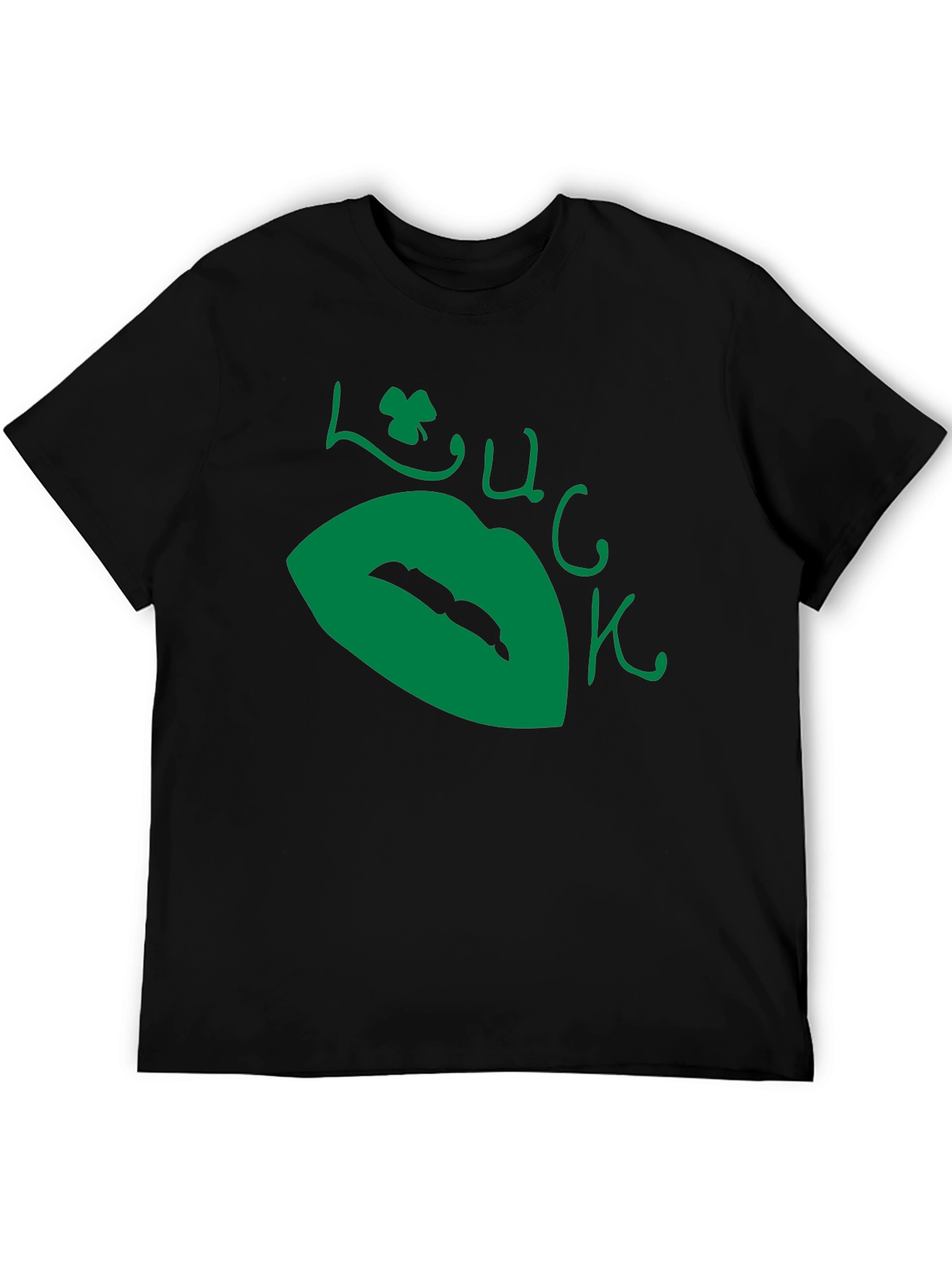 Lucky Lips Black T-Shirt - St. Patricks Day