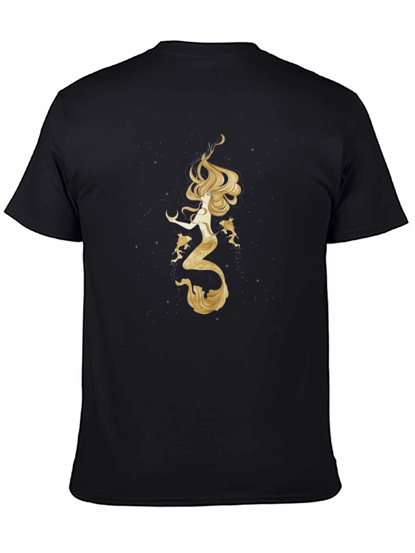 Mermaid Graphic Tee - Black Cotton
