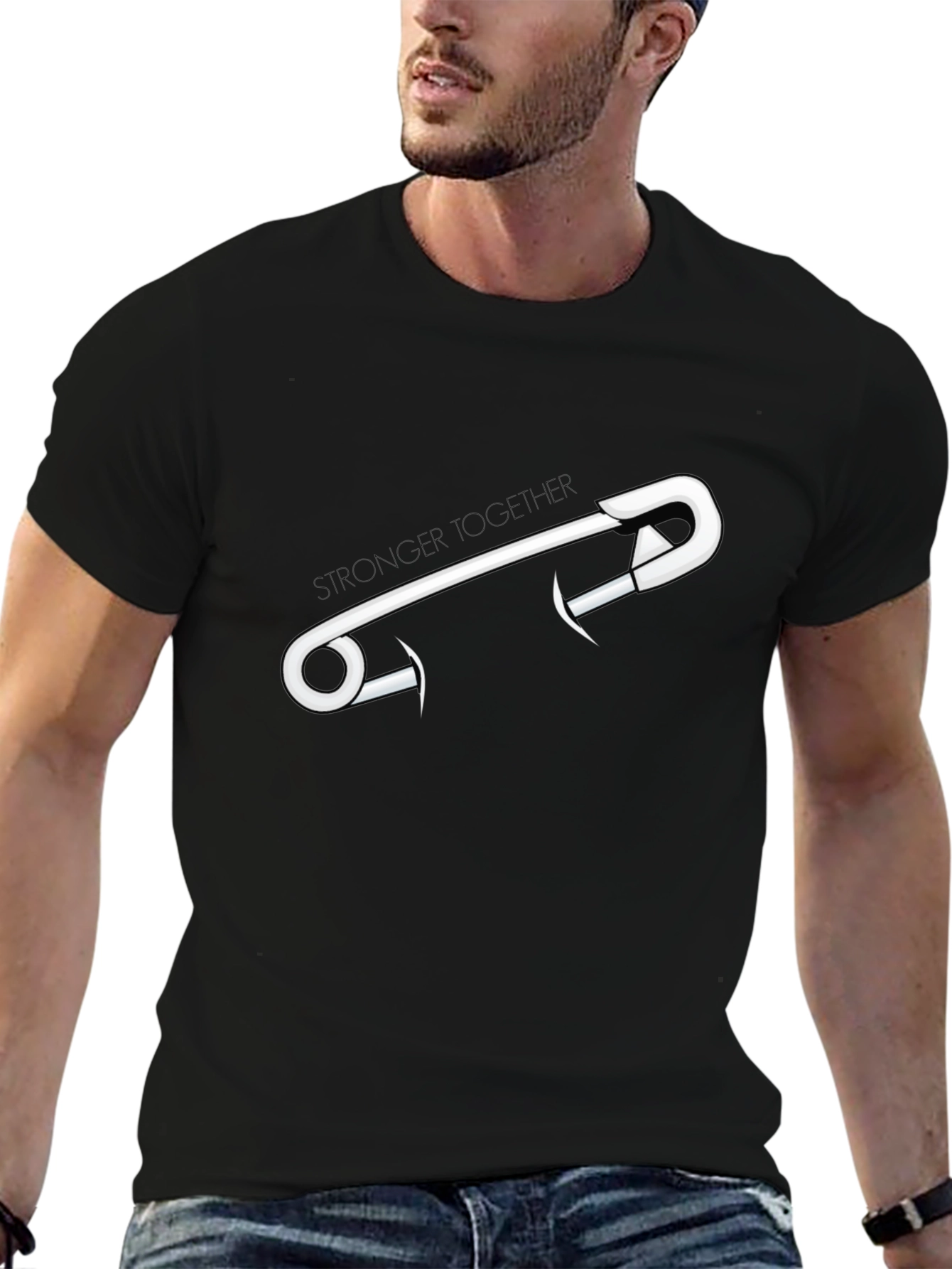 Stronger Together Safety Pin Graphic Tee - Unisex