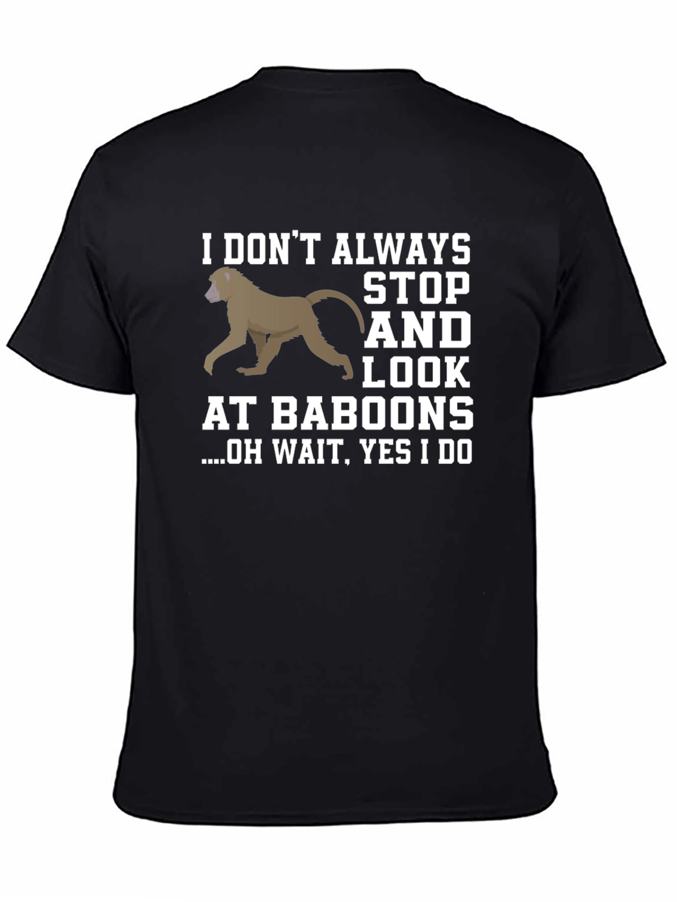 Baboon Graphic Novelty T-Shirt - Funny Animal Tee