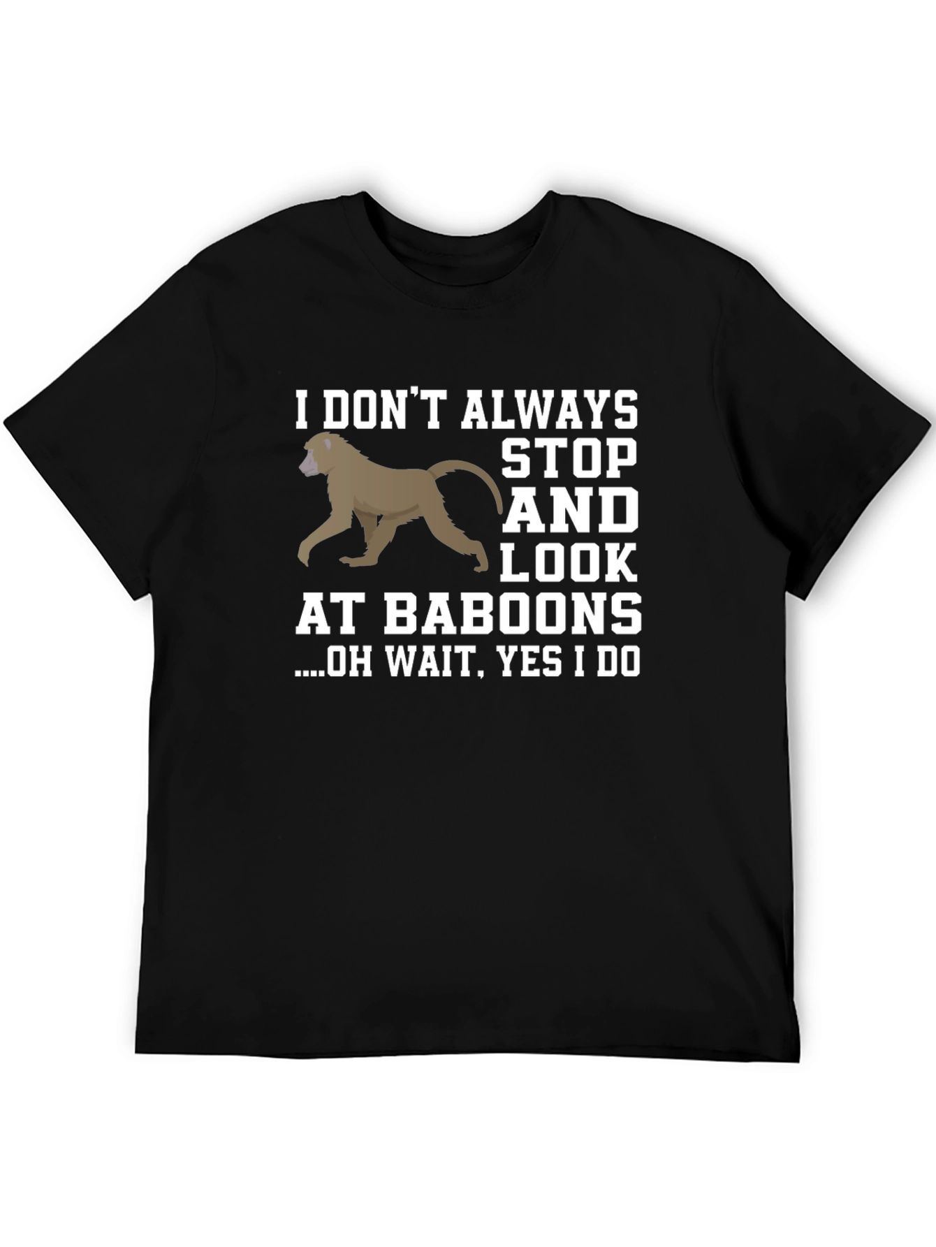 Baboon Graphic Novelty T-Shirt - Funny Animal Tee